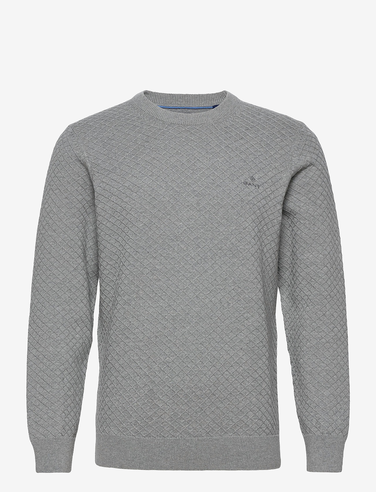 D1. COTTON TEXTURE CREW - GREY MELANGE