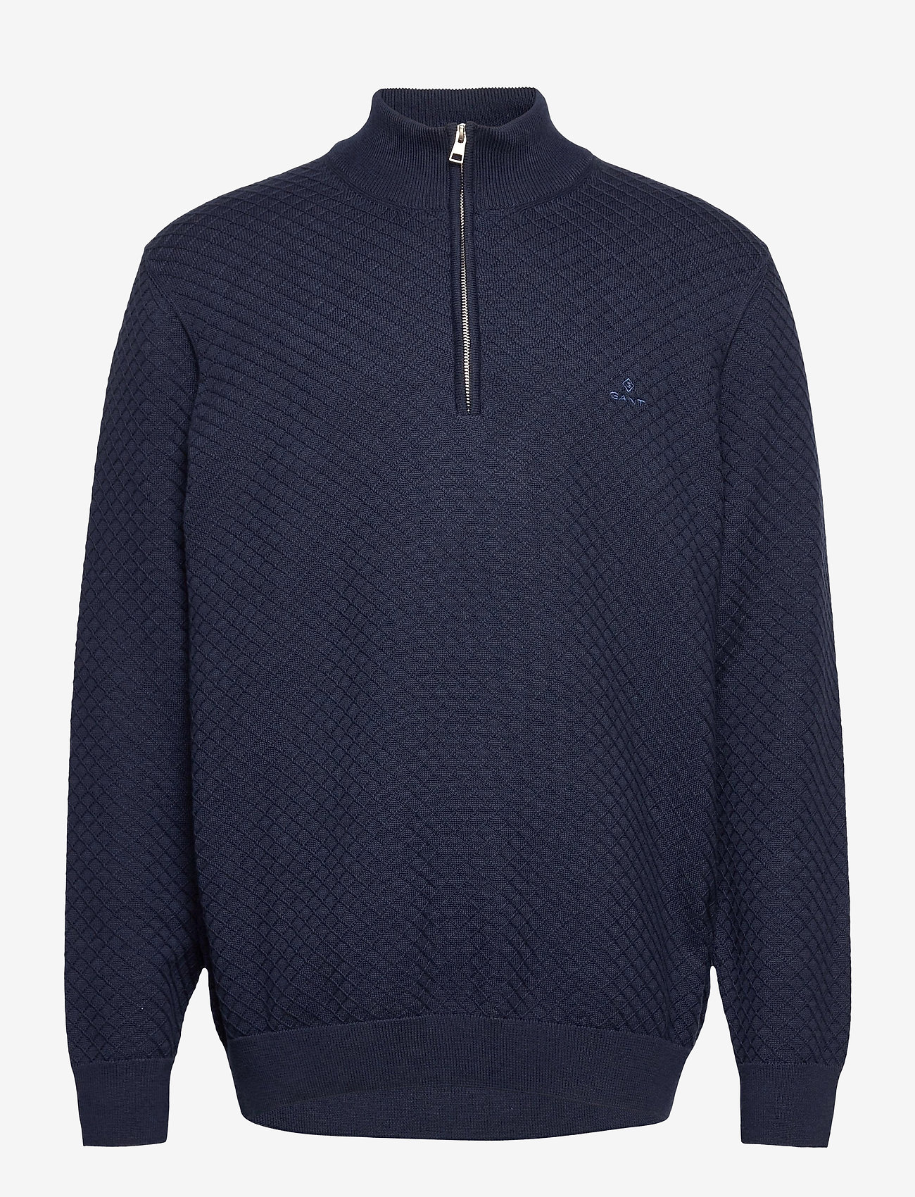 GANT - D1. COTTON TEXTURE HALFZIP - marine - 0