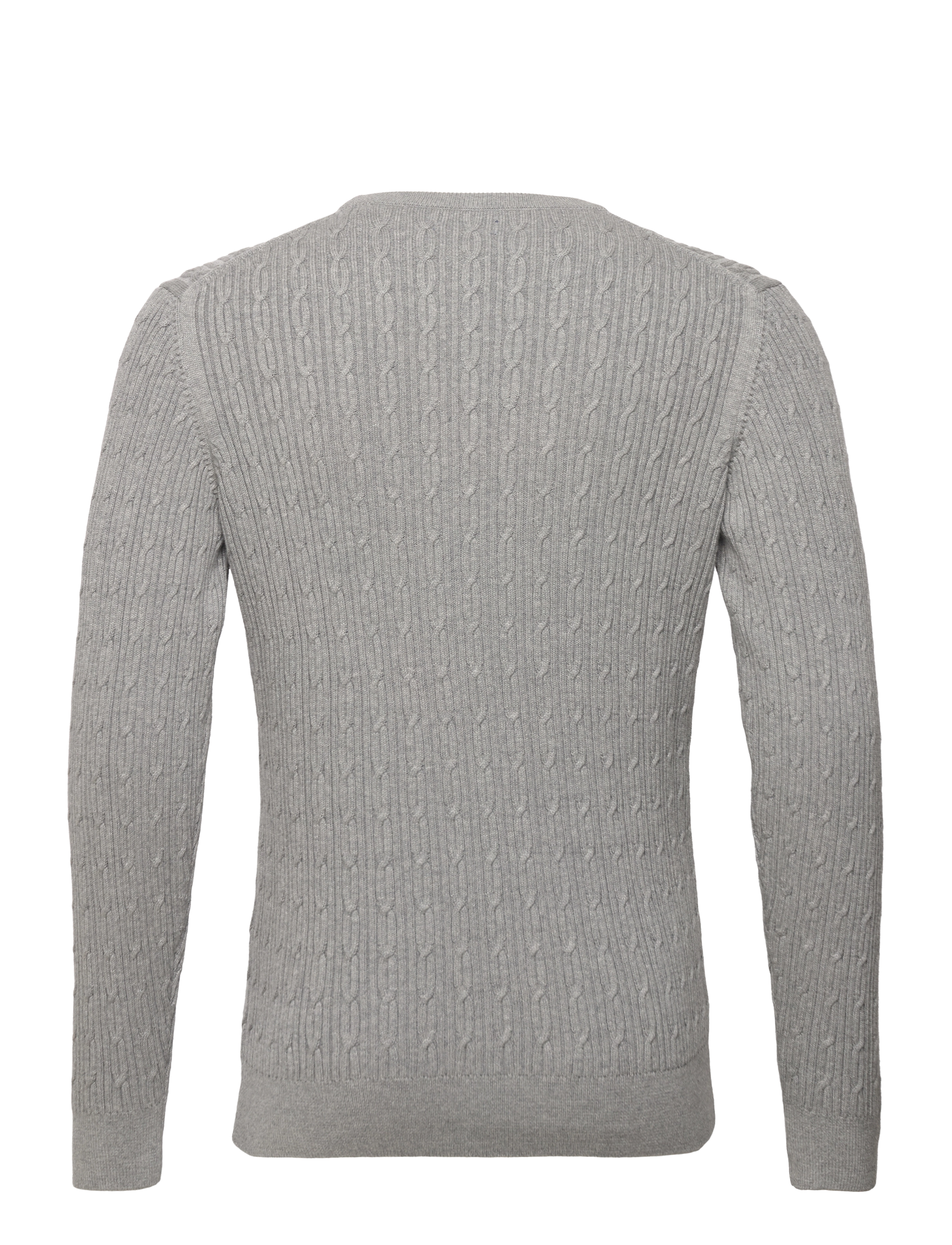 GANT - COTTON CABLE C-NECK - grey melange - 1