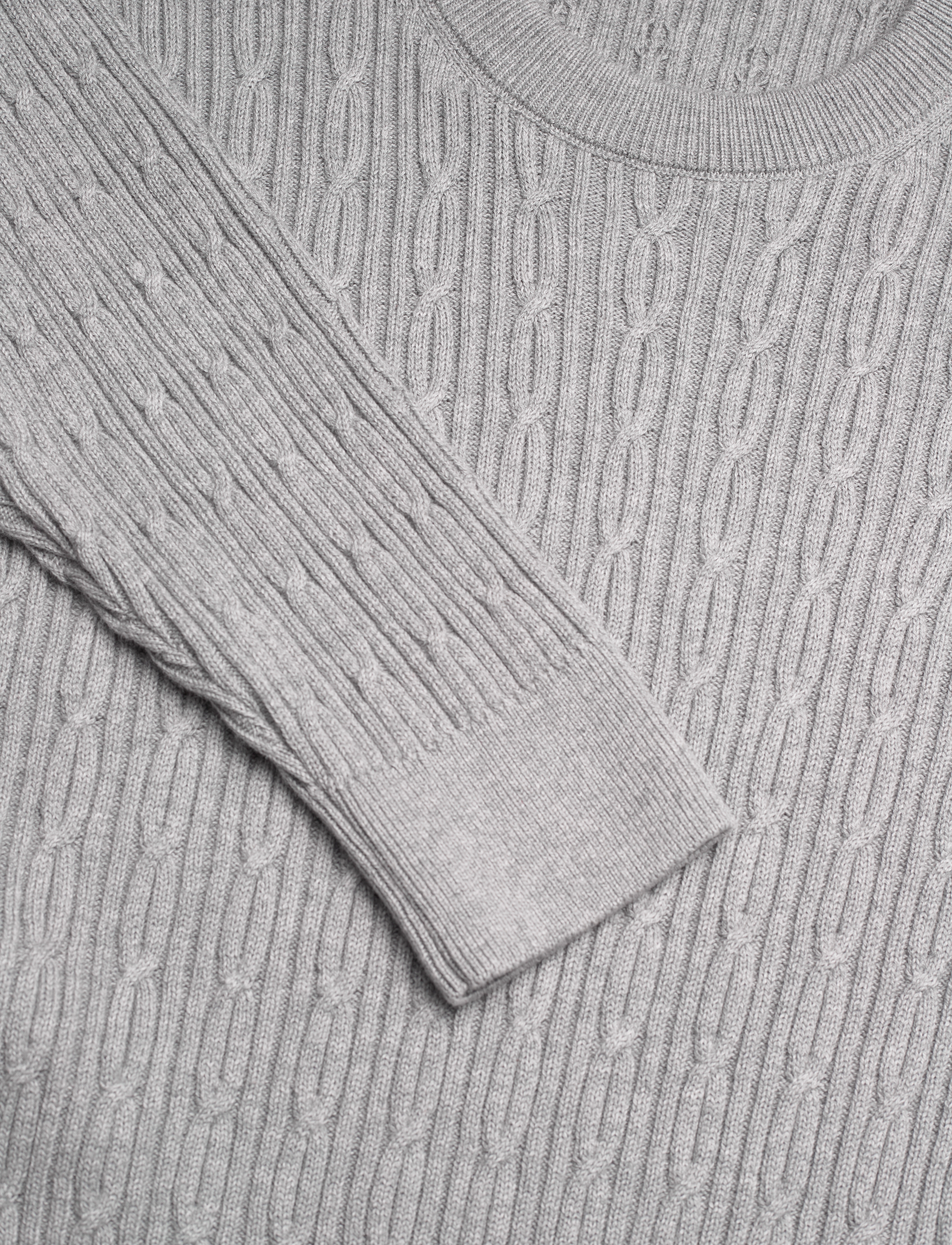 GANT - COTTON CABLE C-NECK - grey melange - 2