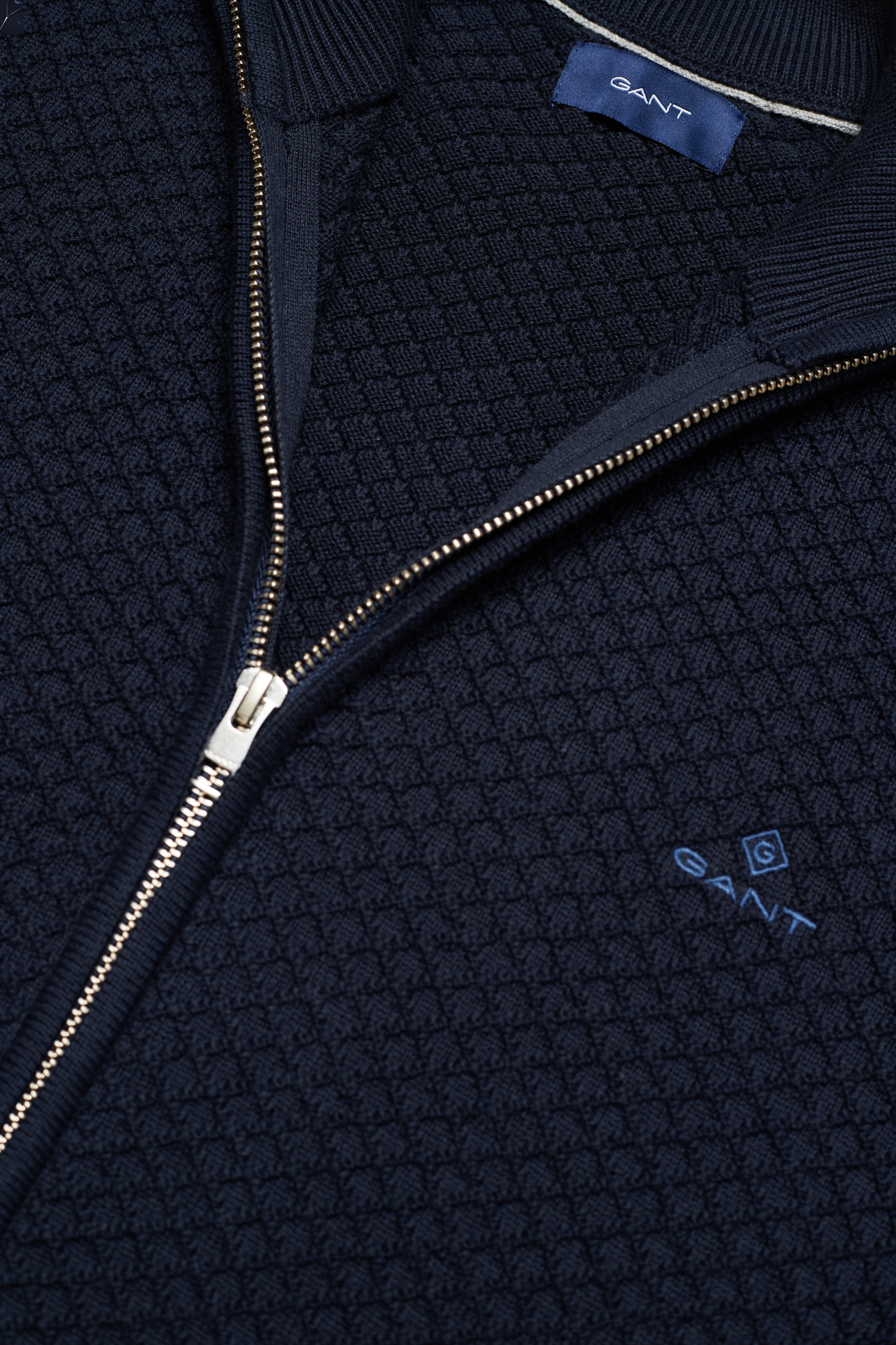 GANT - D1. COTTON TEXTURE FULL ZIP - evening blue - 2