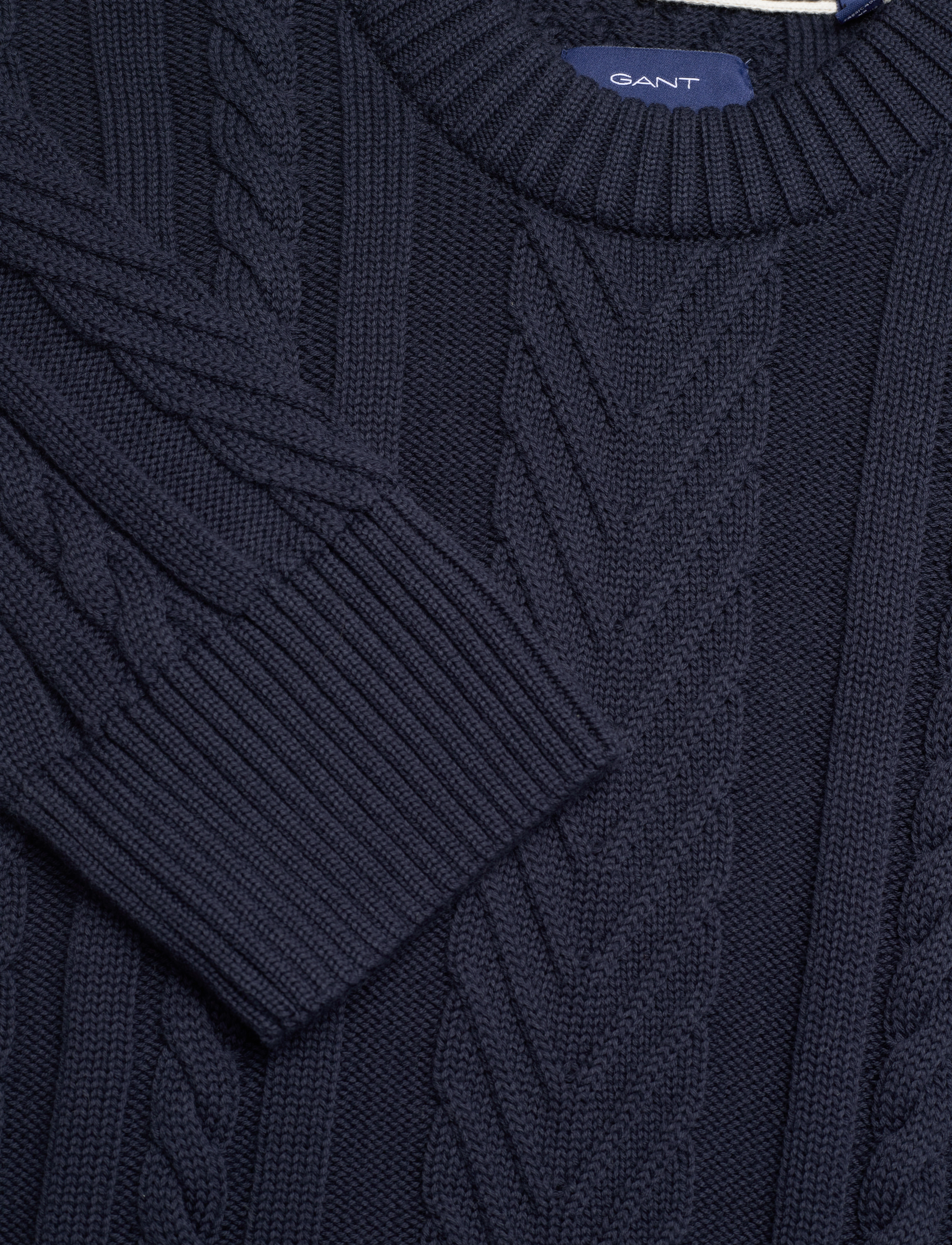 GANT - D2. CABLE C-NECK - evening blue - 2
