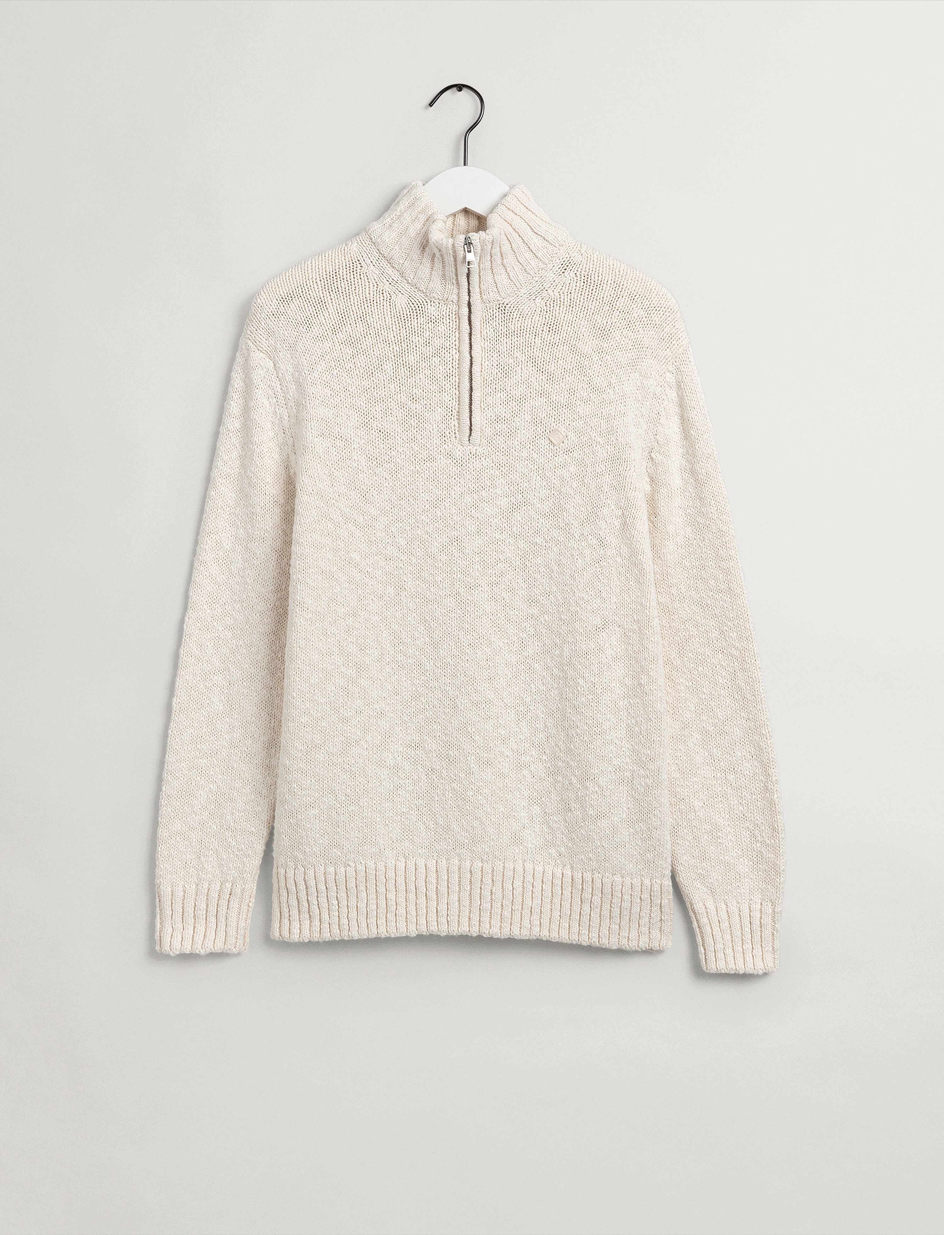 GANT - D2. RELAXED COTTON SLUB HALFZIP - cream - 3