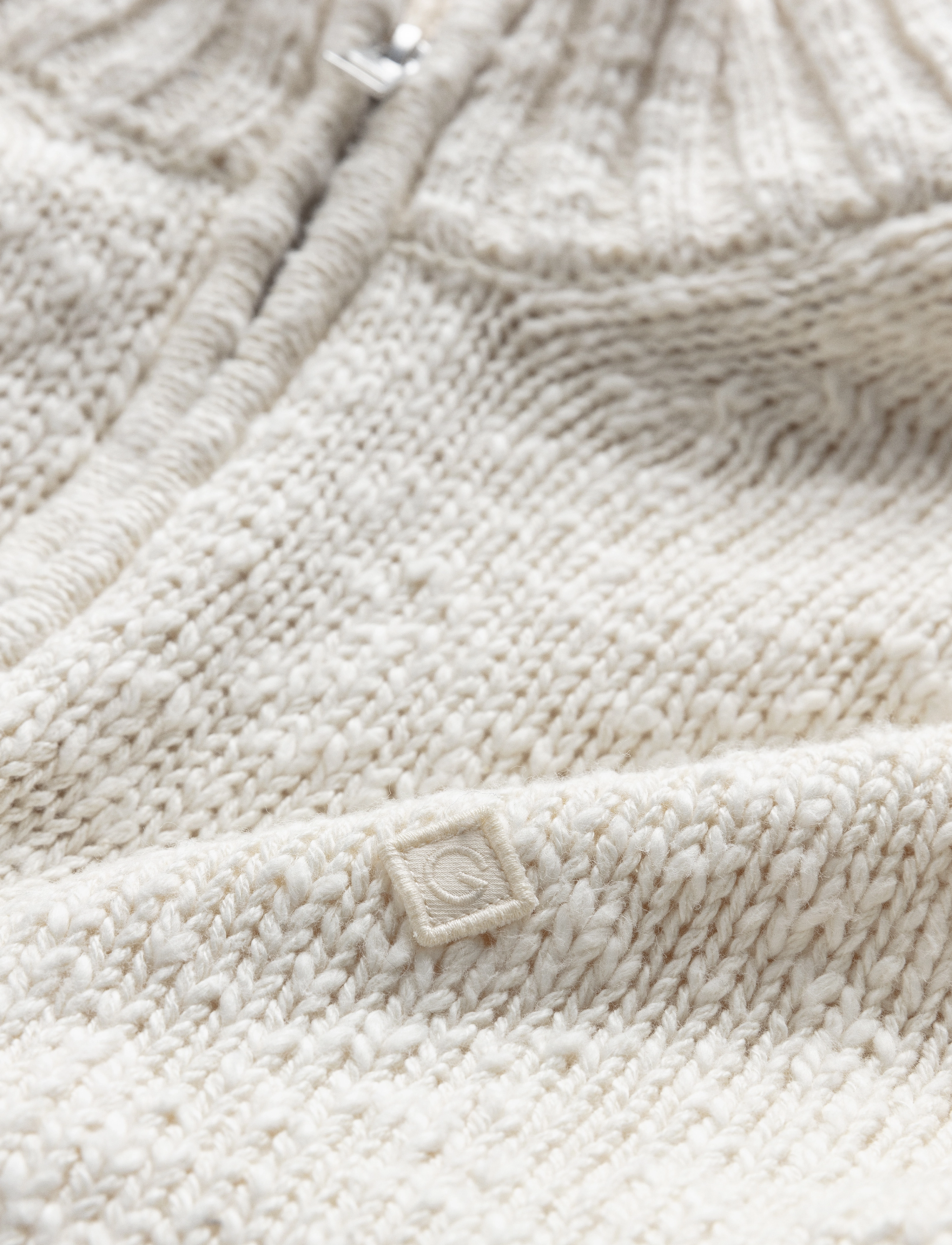 GANT - D2. RELAXED COTTON SLUB HALFZIP - cream - 4