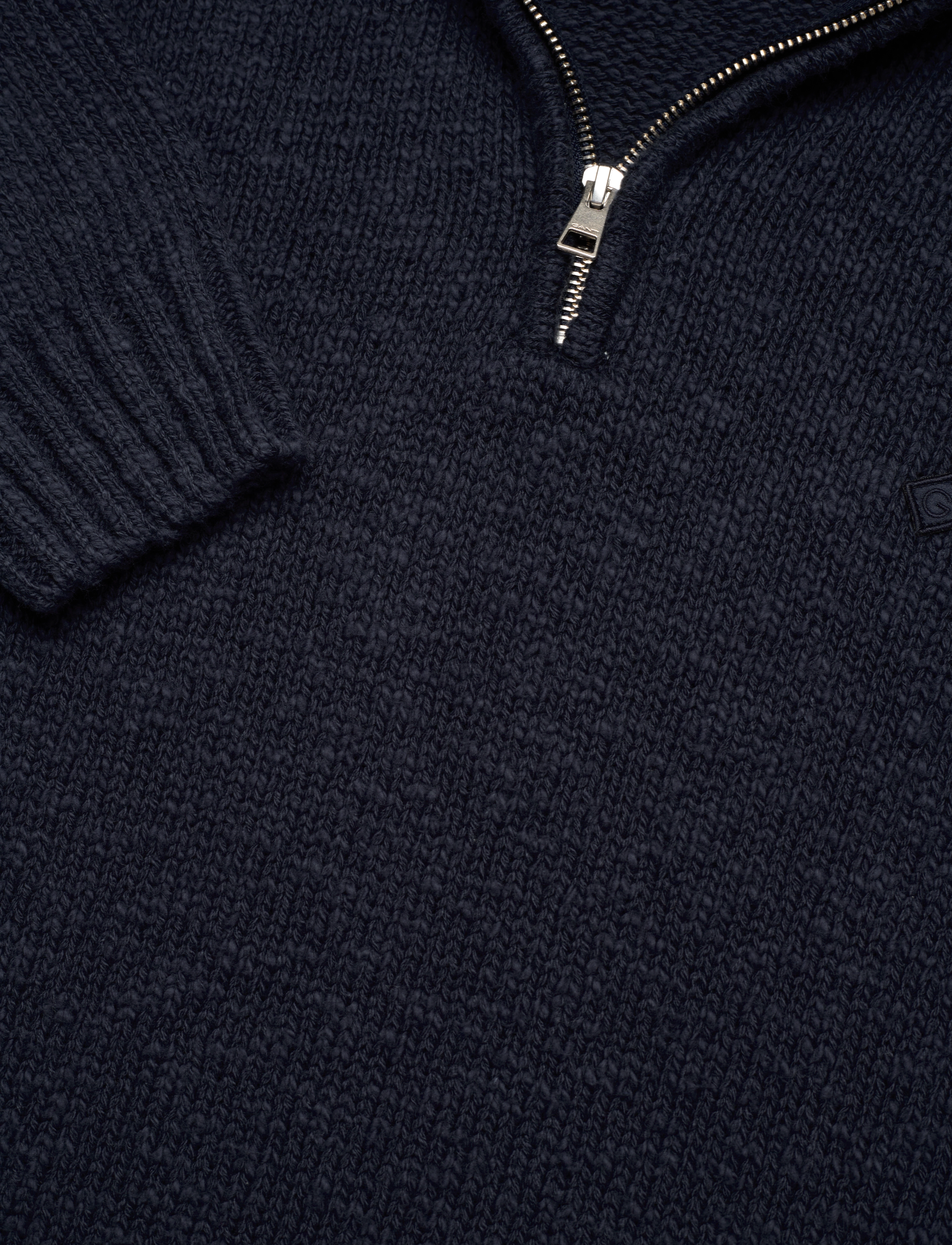 GANT - D2. RELAXED COTTON SLUB HALFZIP - evening blue - 2