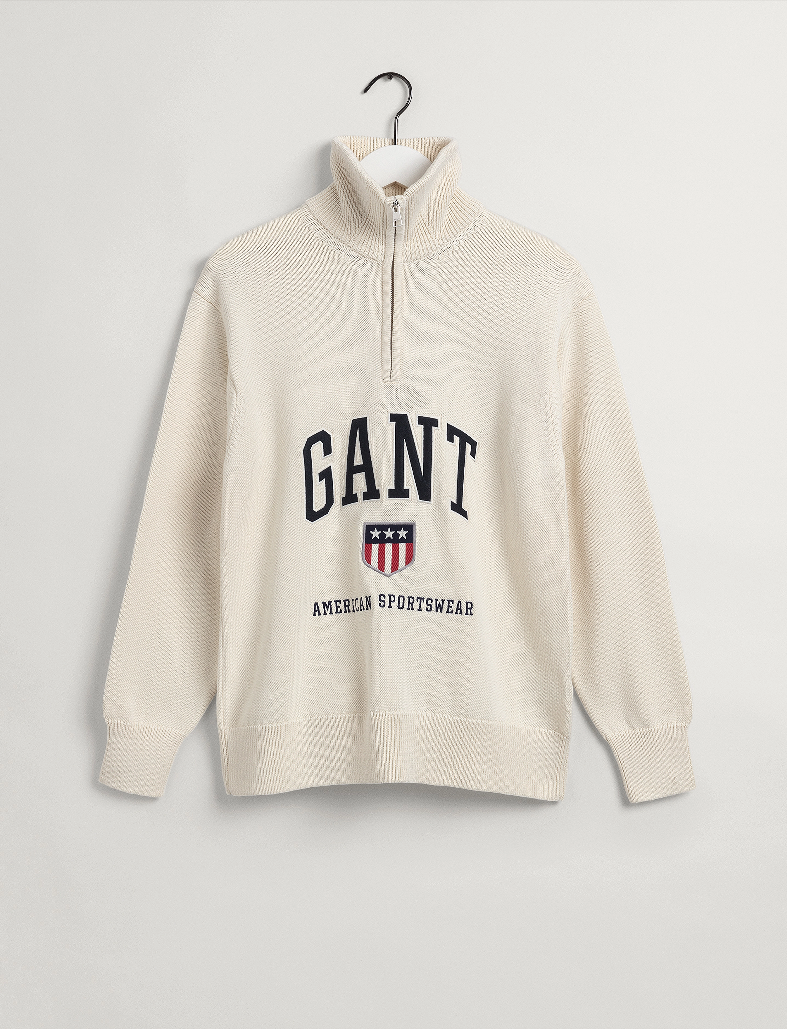 GANT - D2. RETRO SHIELD HALFZIP - cream - 3