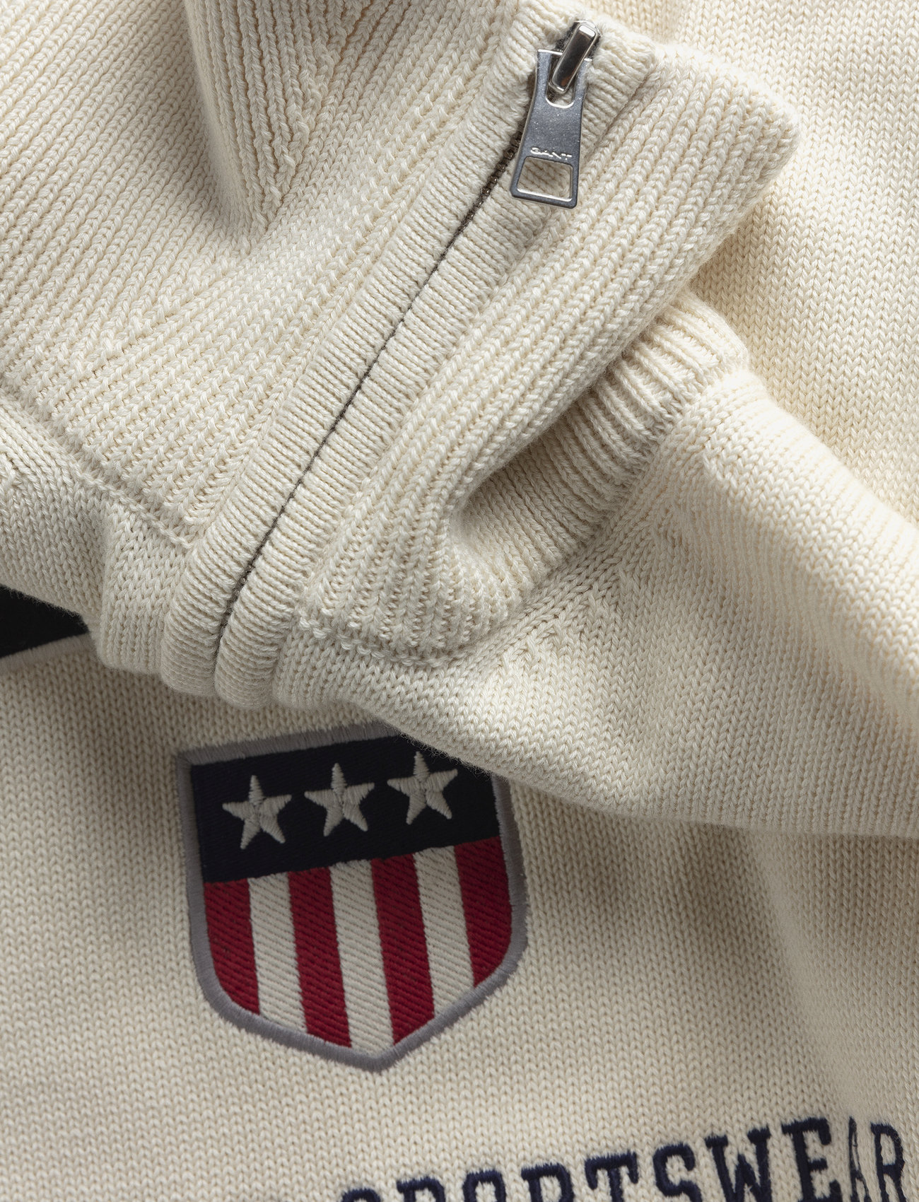 GANT - D2. RETRO SHIELD HALFZIP - cream - 5