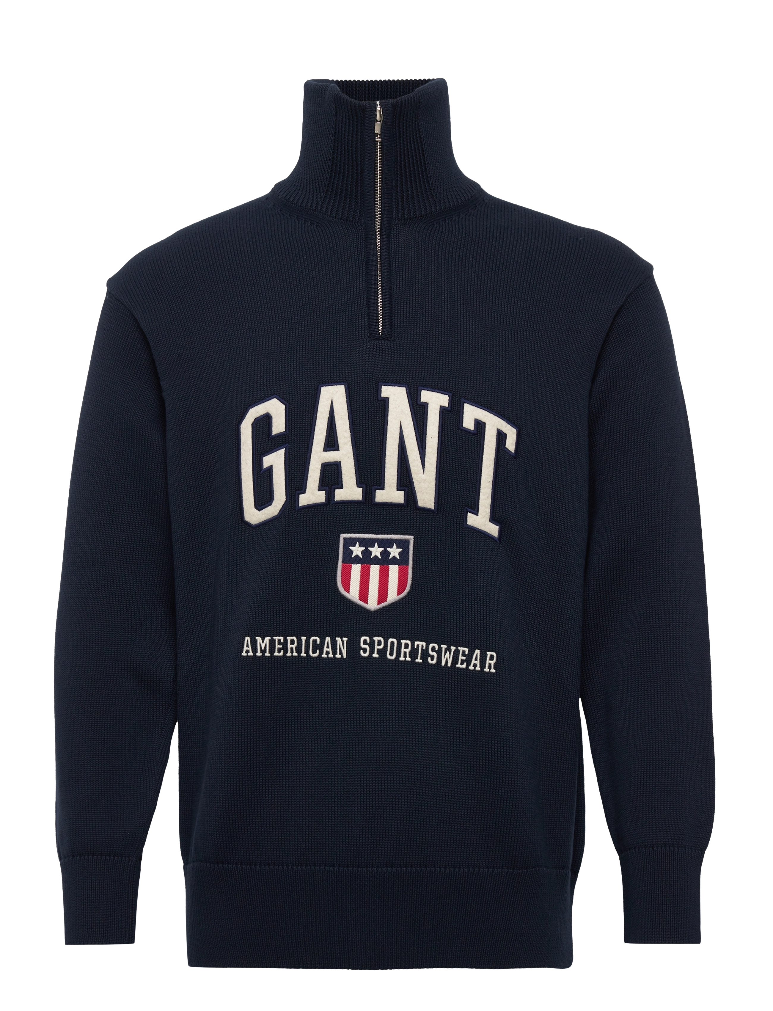GANT - D2. RETRO SHIELD HALFZIP - evening blue - 0