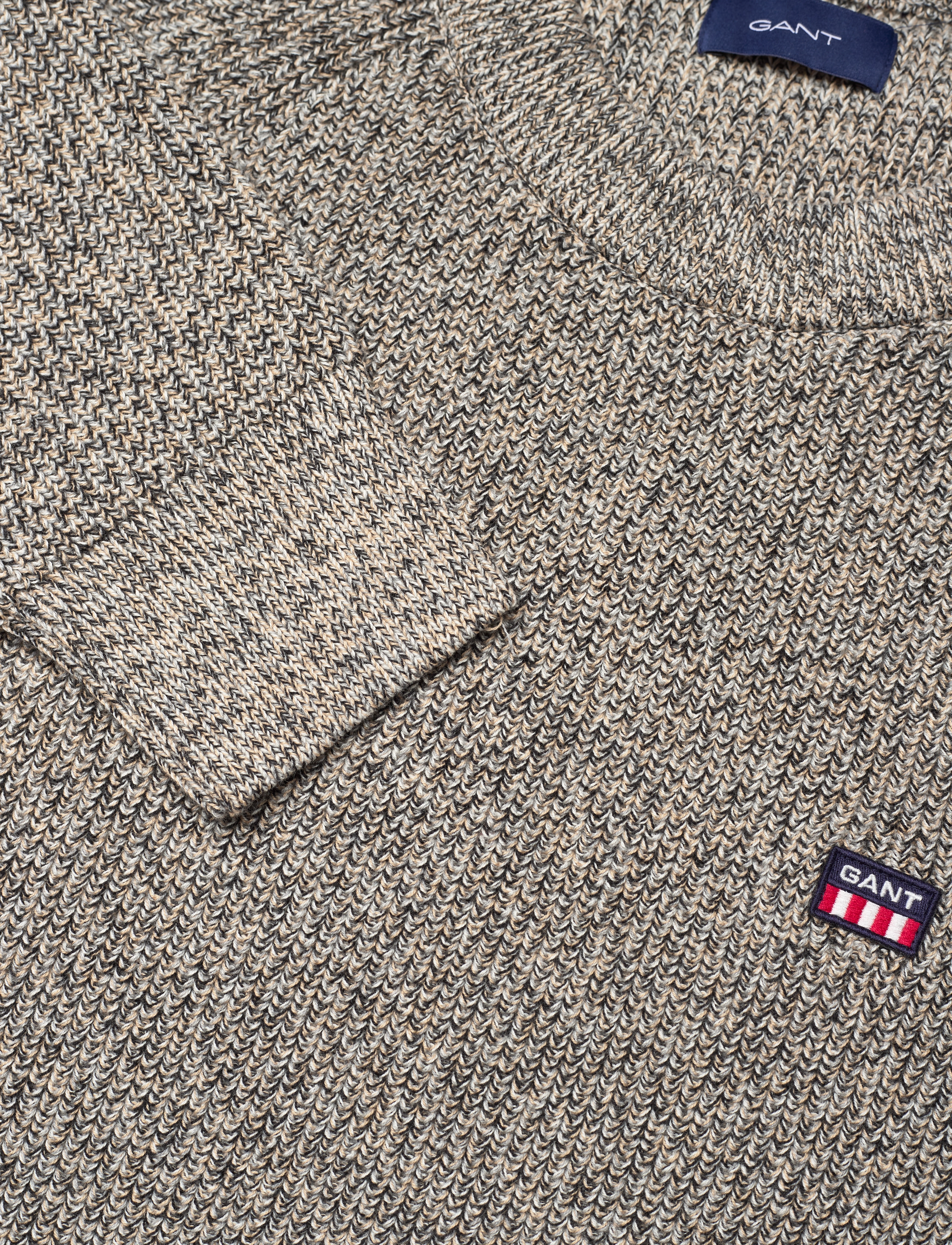GANT - D2. TWISTED COTTON C-NECK - grey melange - 2