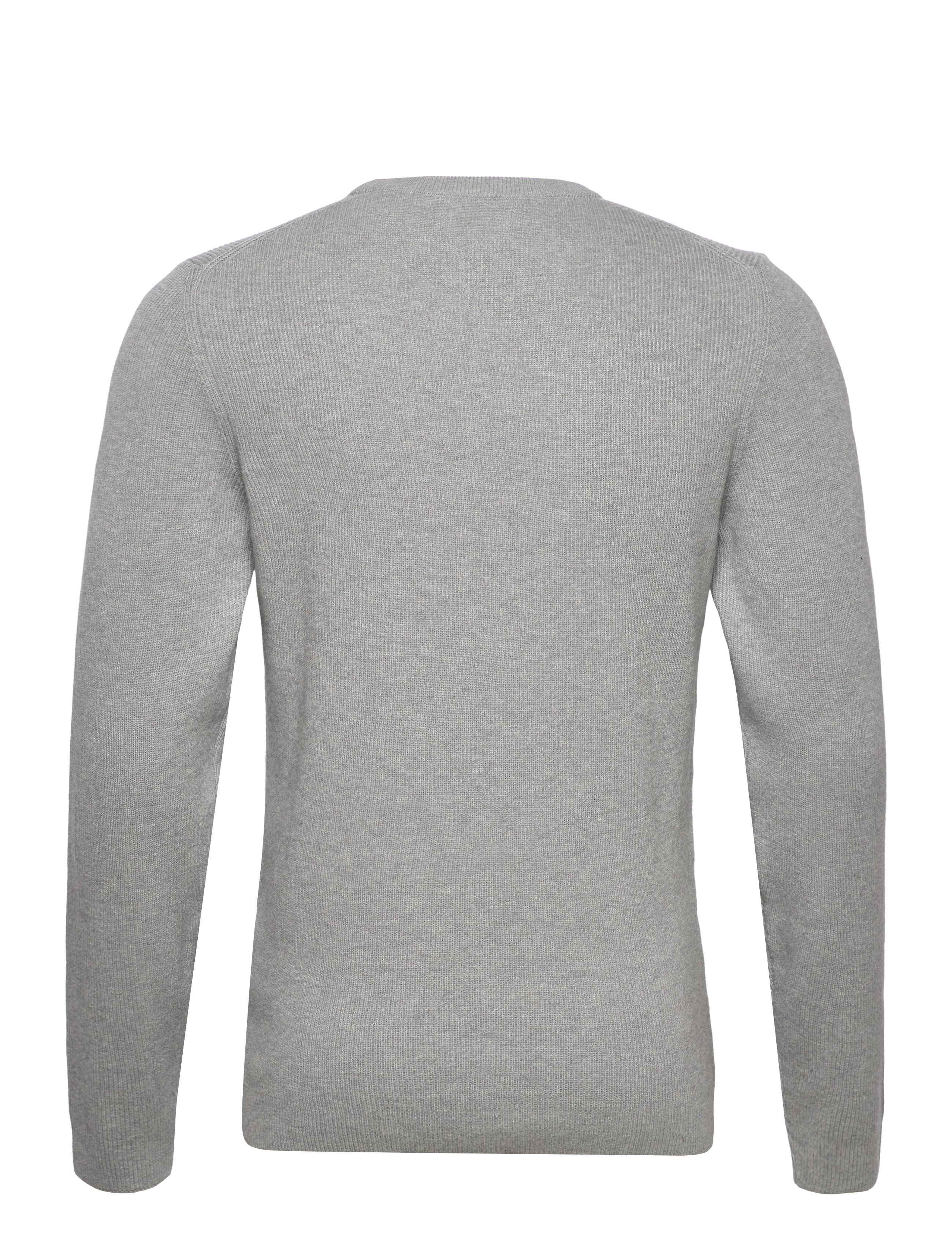 GANT - D1. RIB TEXTURE C-NECK - grey melange - 1