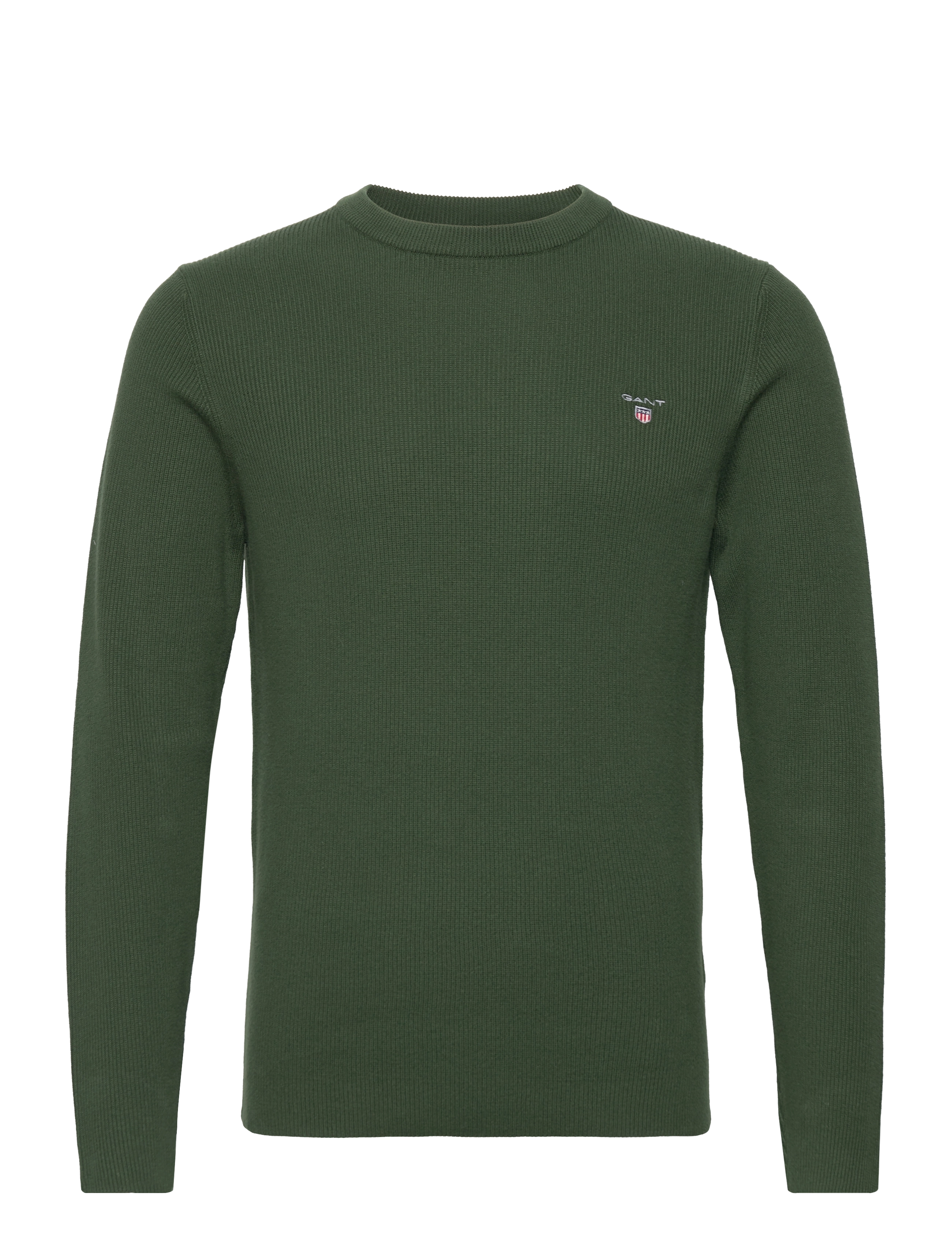 D1. RIB TEXTURE C-NECK - STORM GREEN