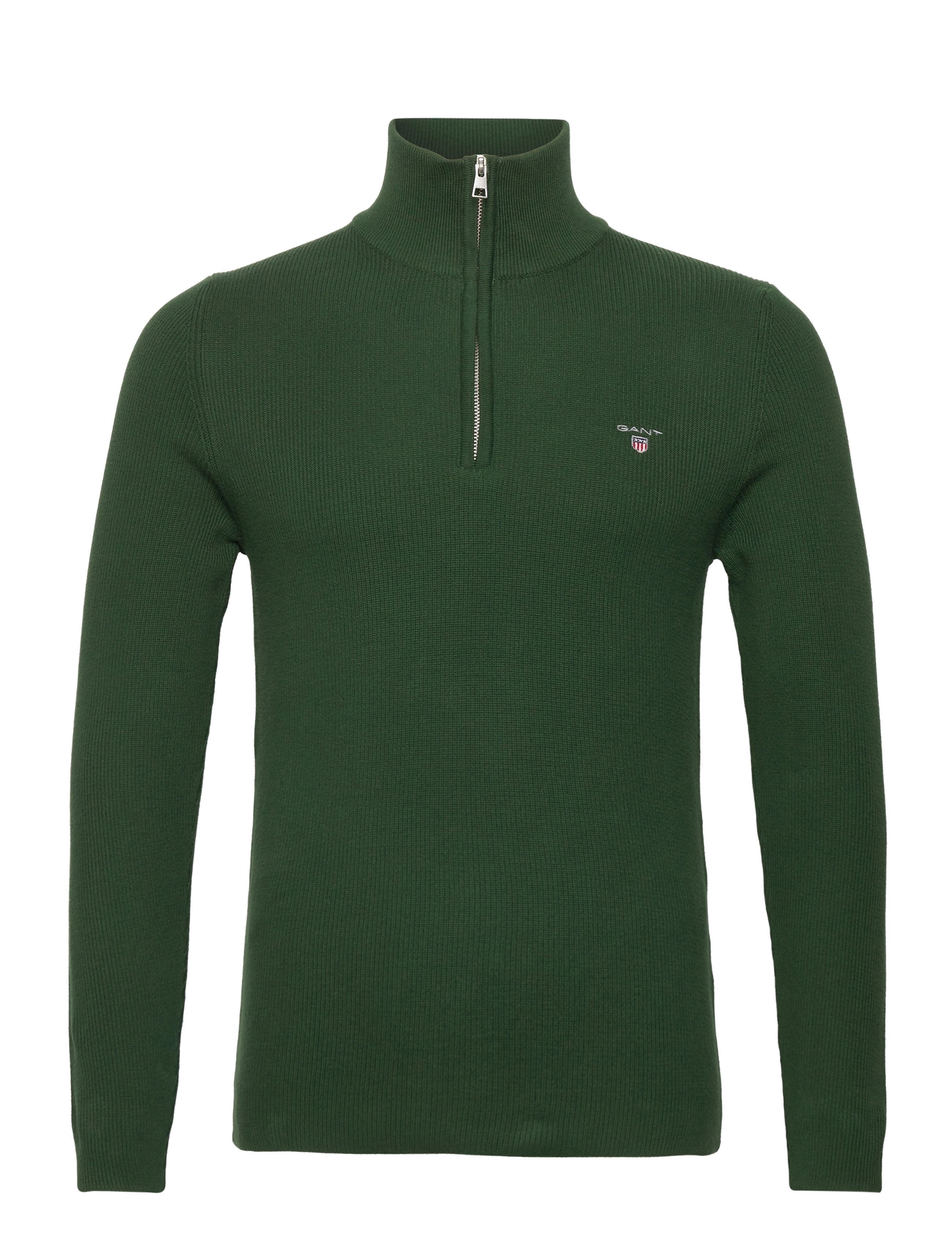 D1. RIB TEXTURE HALFZIP - STORM GREEN