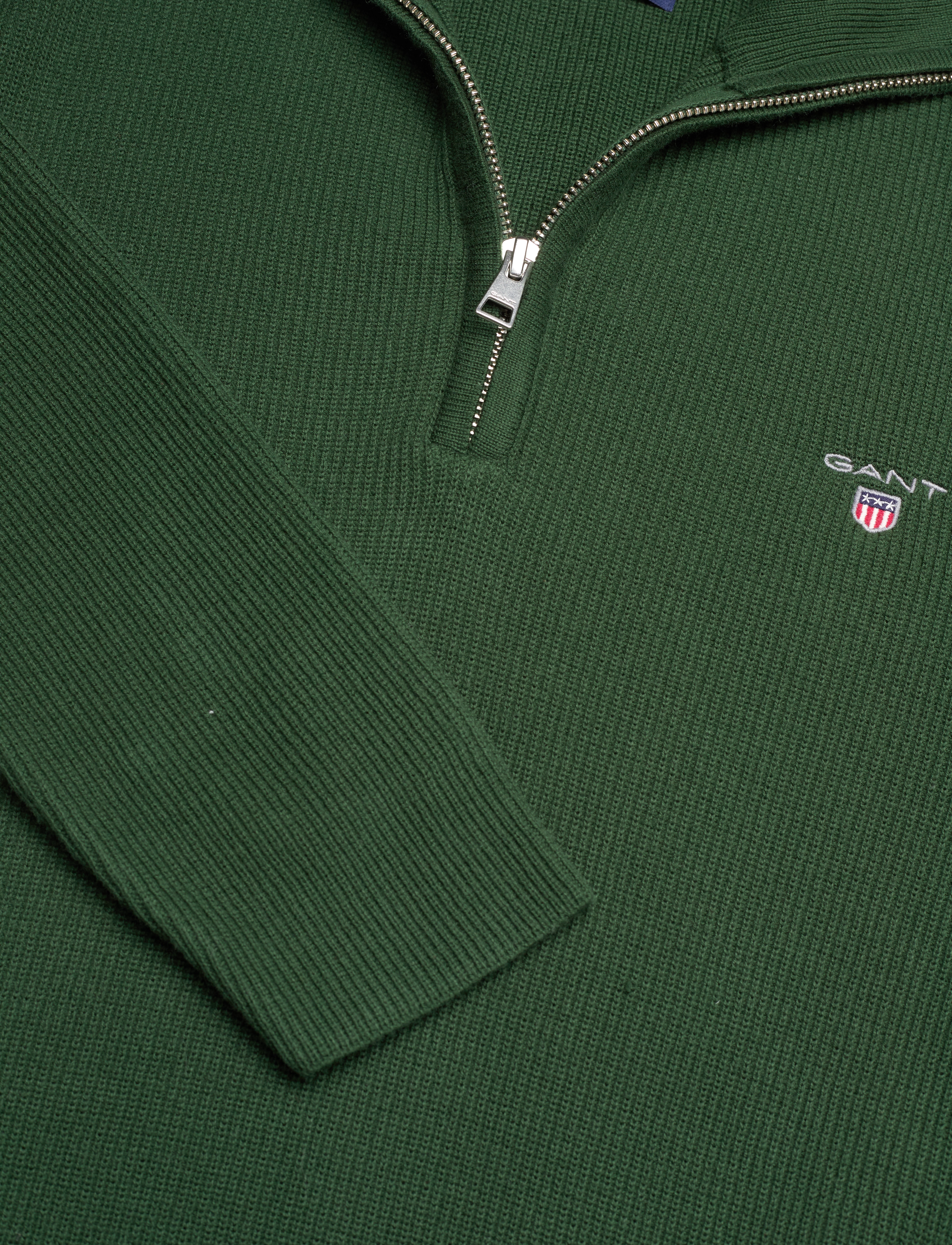 GANT - D1. RIB TEXTURE HALFZIP - storm green - 2