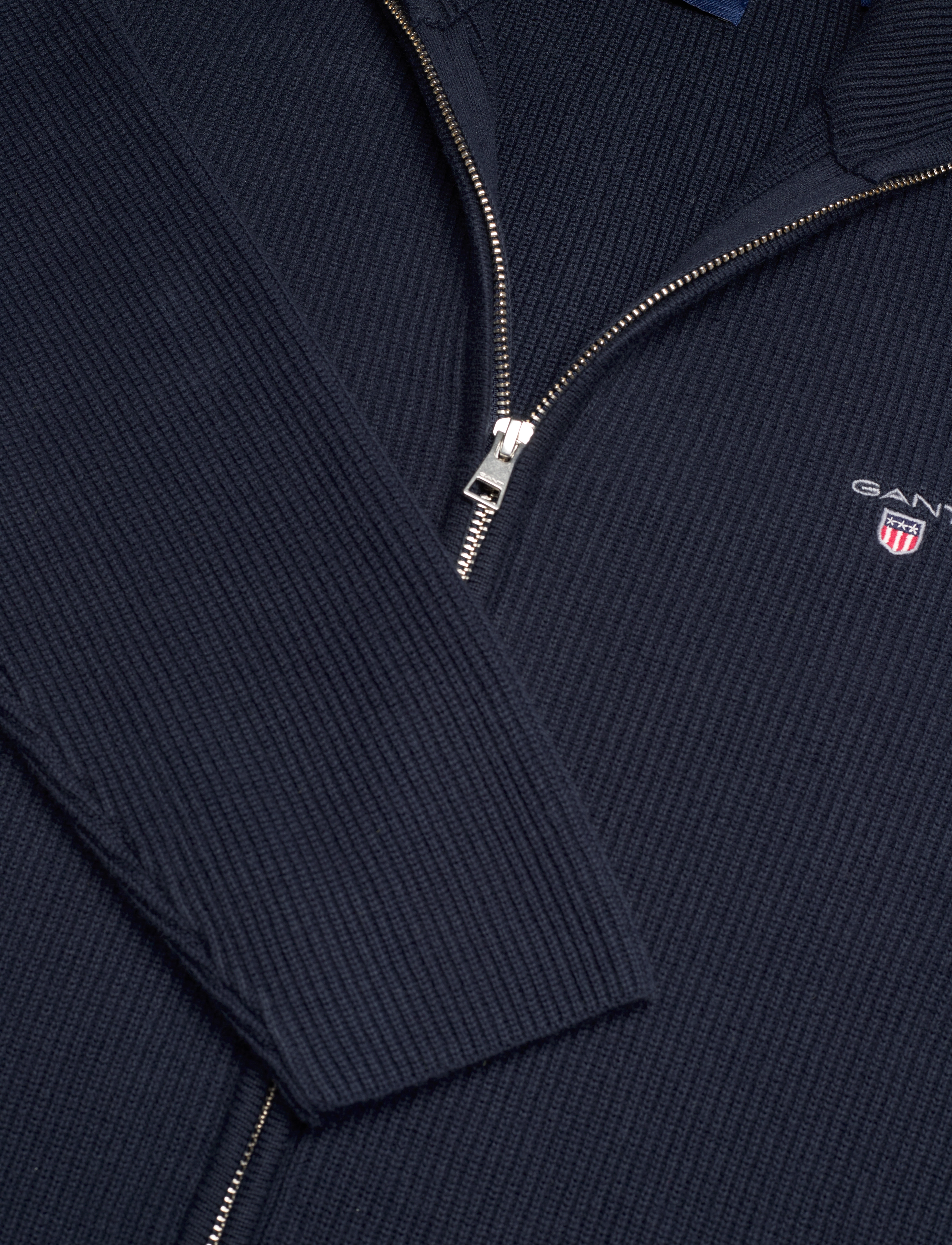GANT - D1. RIB TEXTURE FULL ZIP - evening blue - 2