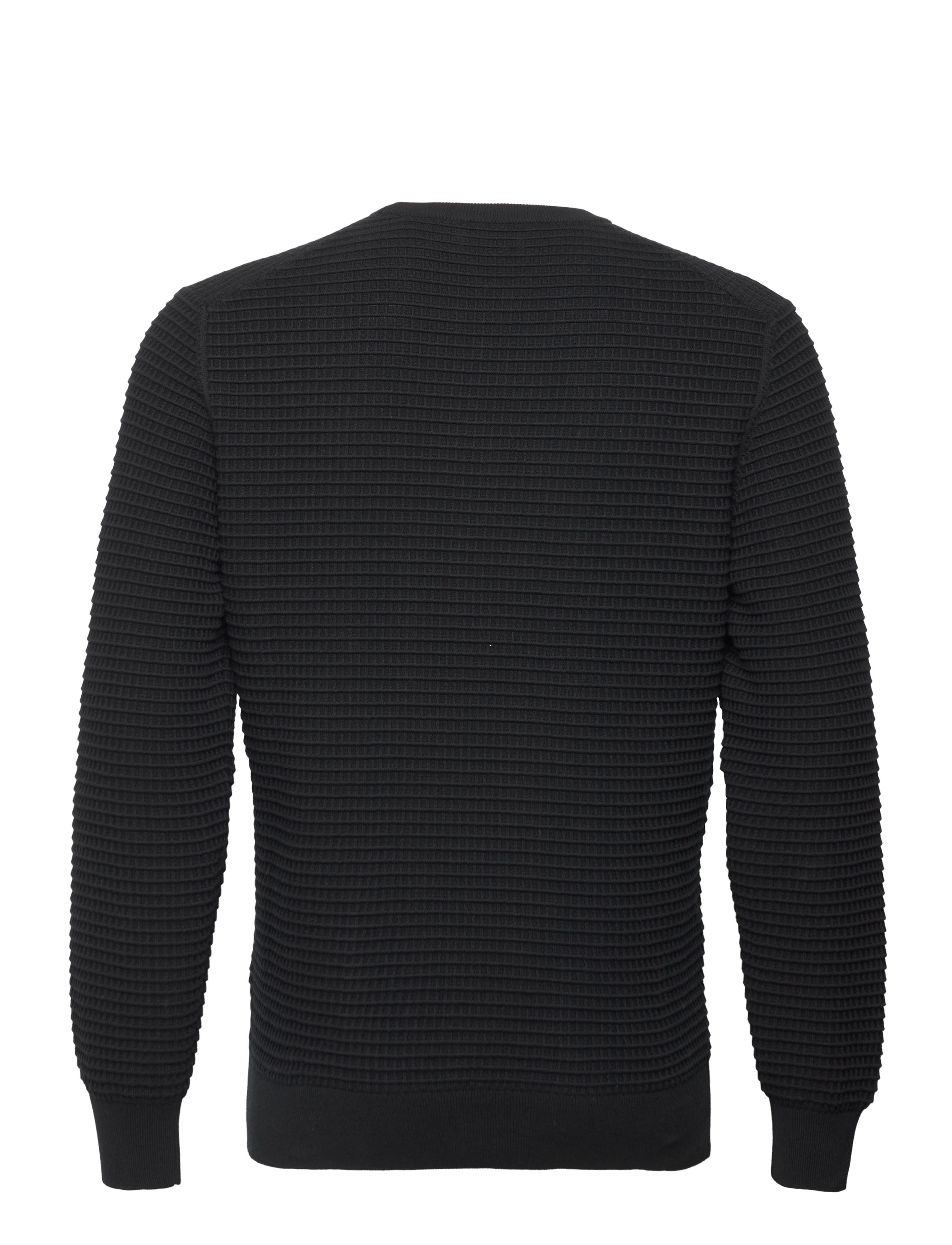 GANT - D1. COTTON TEXTURE C-NECK - black - 1