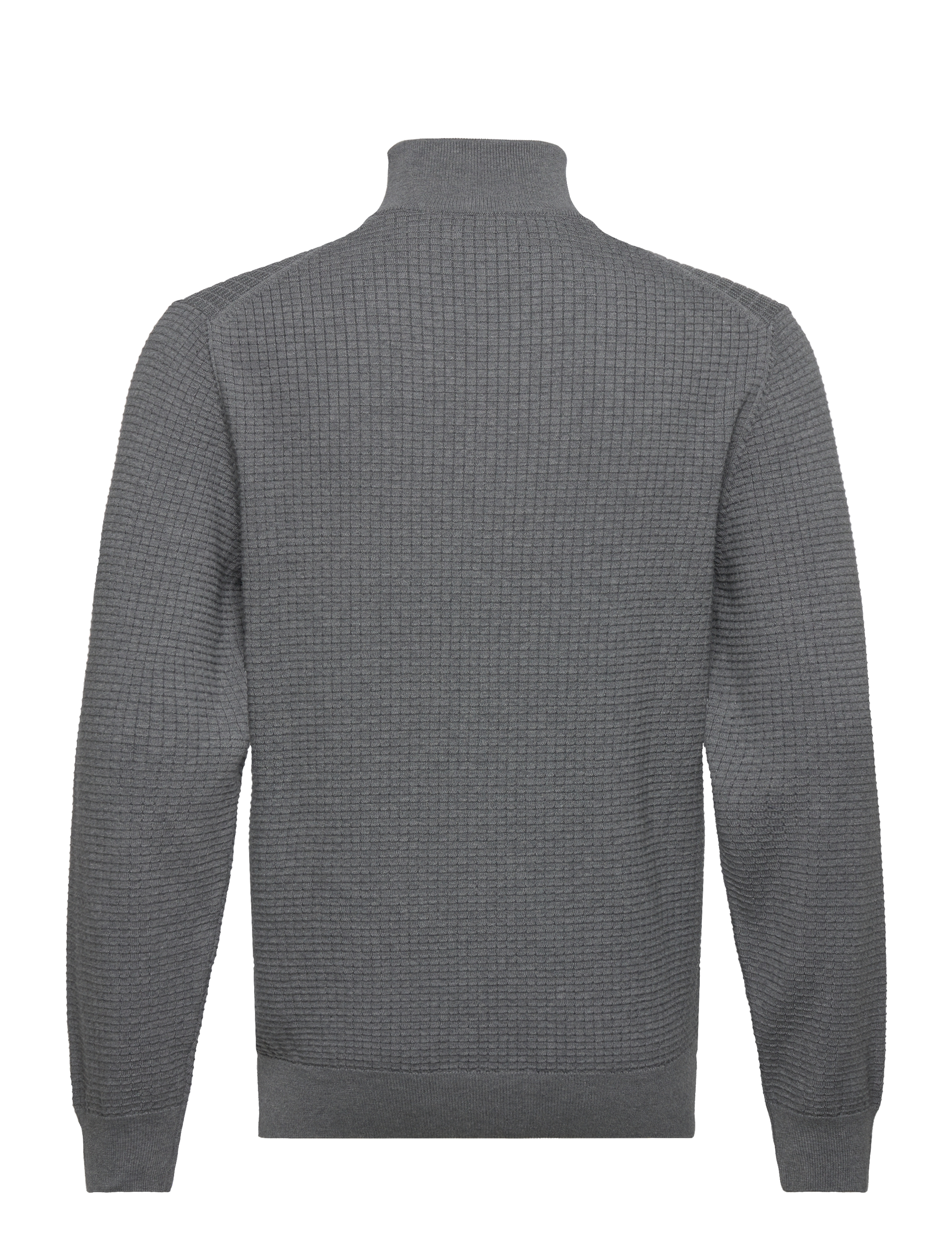 GANT - D2. COTTON TEXTURE HALFZIP - dark grey melange - 1