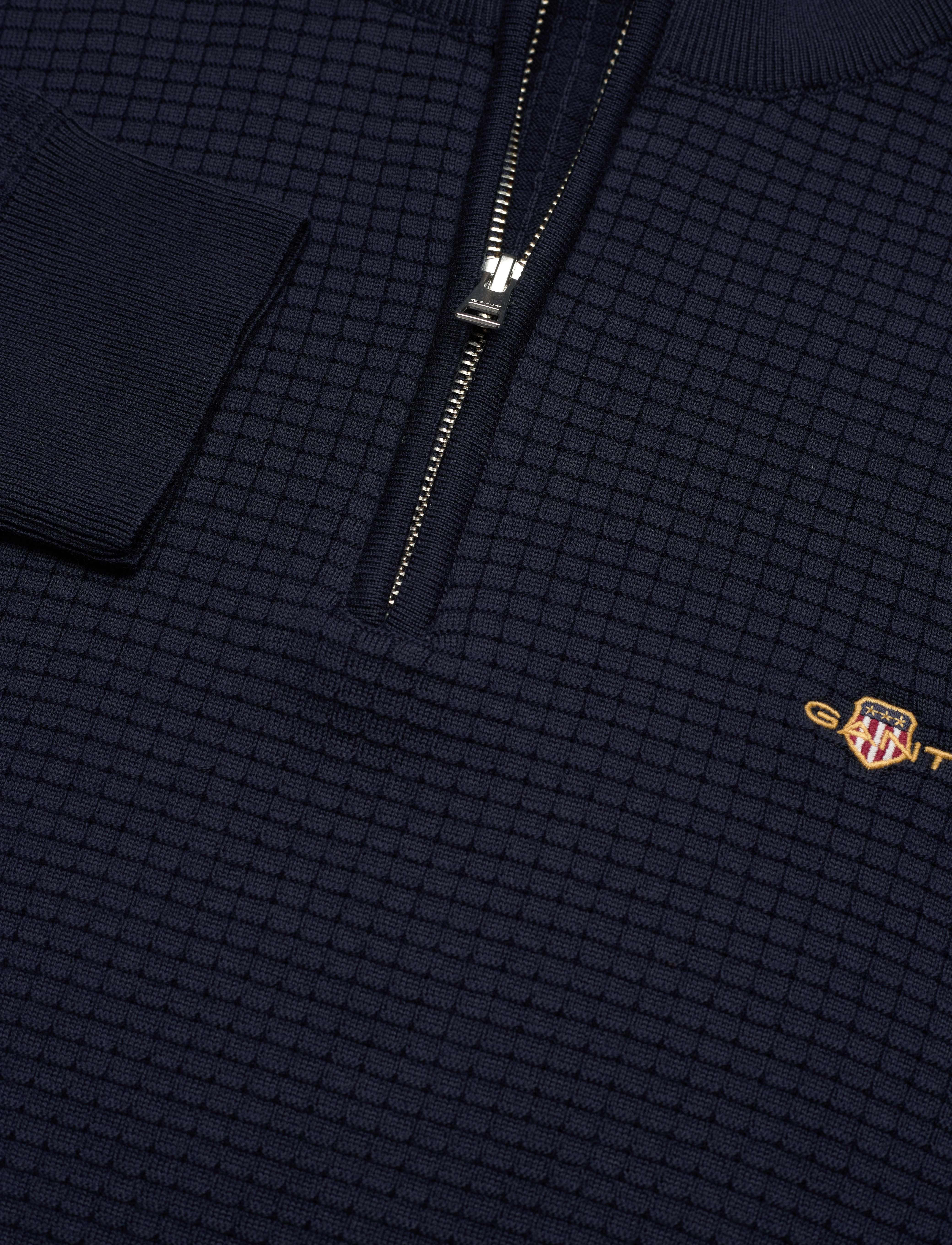 GANT - D2. COTTON TEXTURE HALFZIP - evening blue - 2
