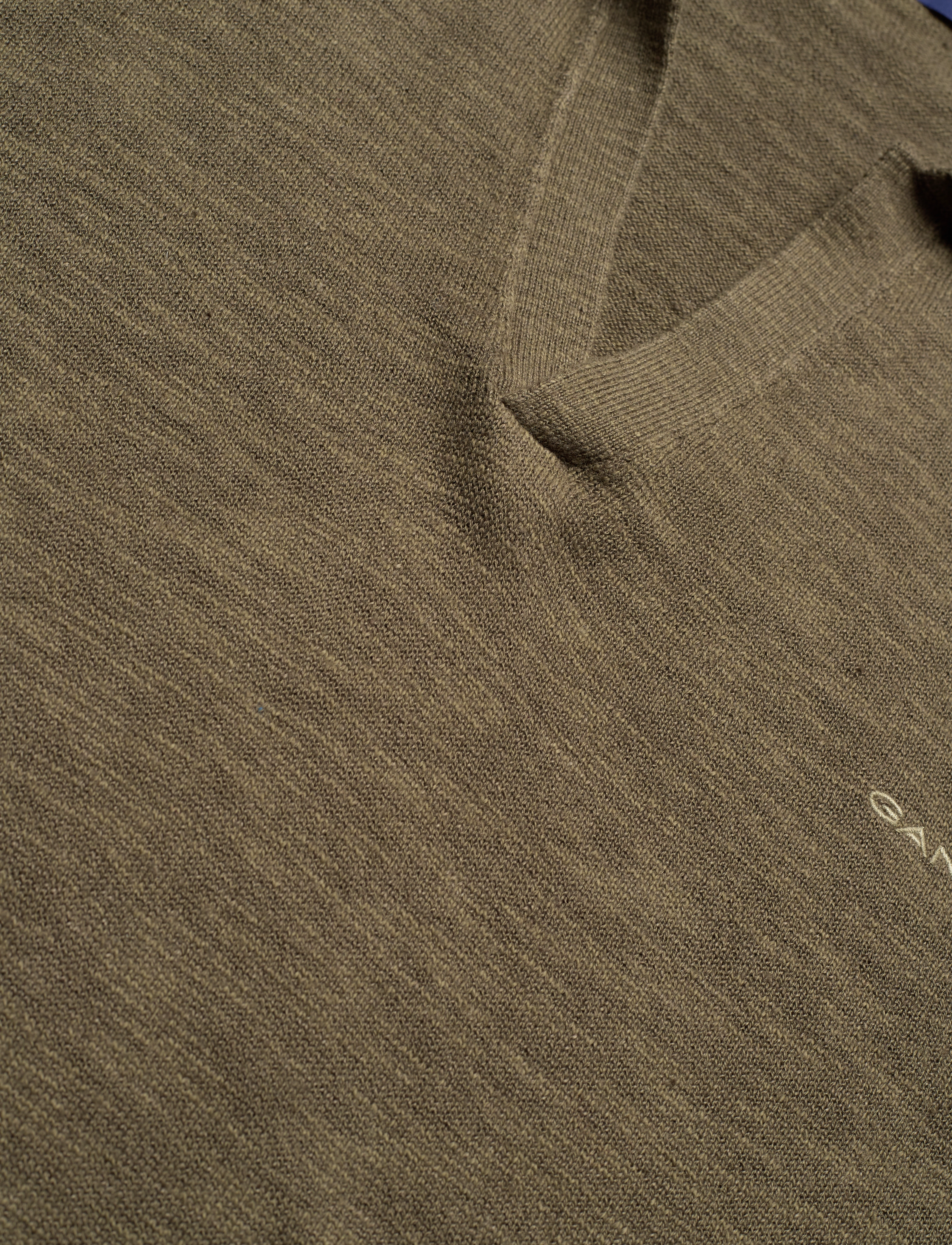 GANT - COTTON LINEN POLO - racing green - 2