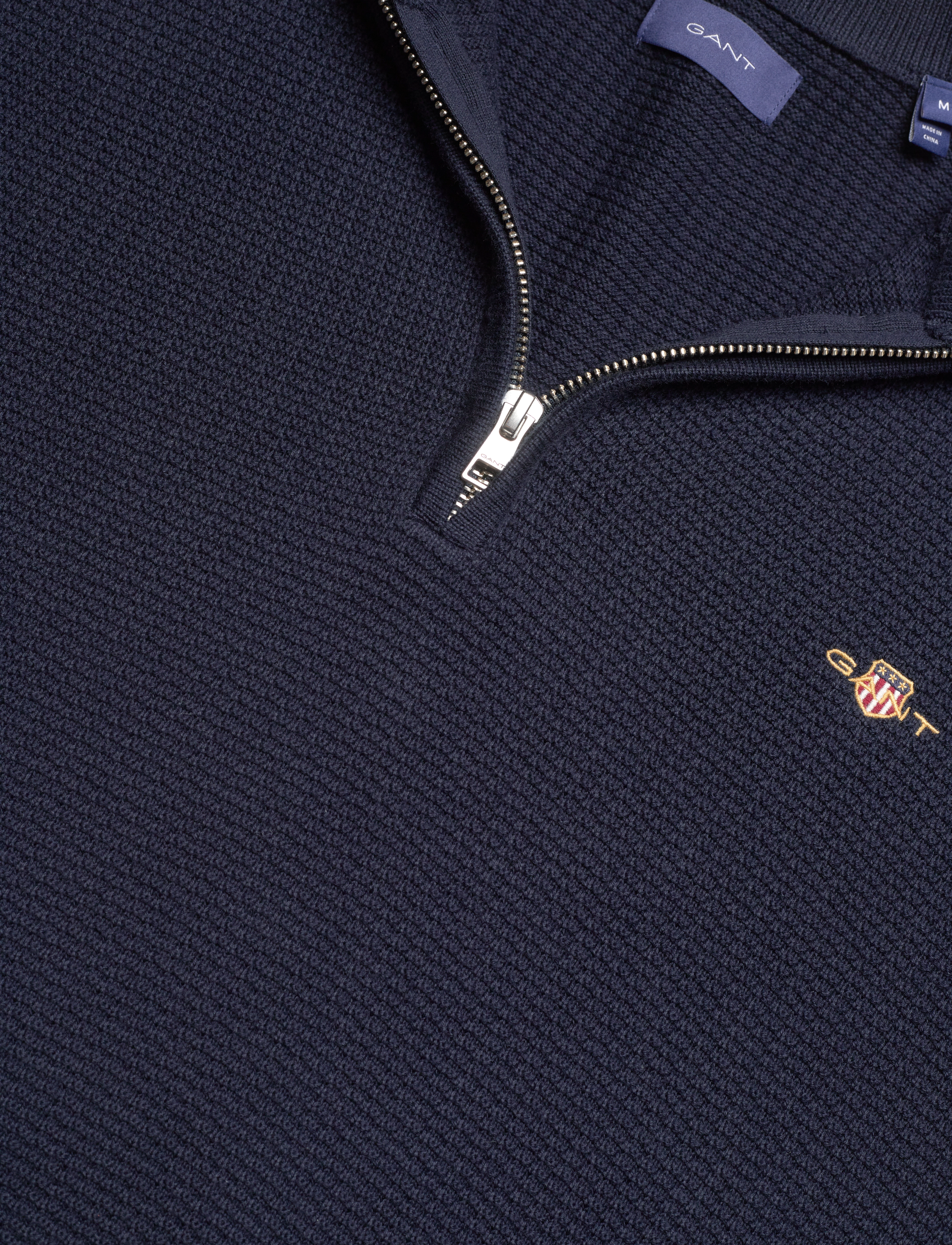 GANT - COTTON TEXTURE HALFZIP - evening blue - 2