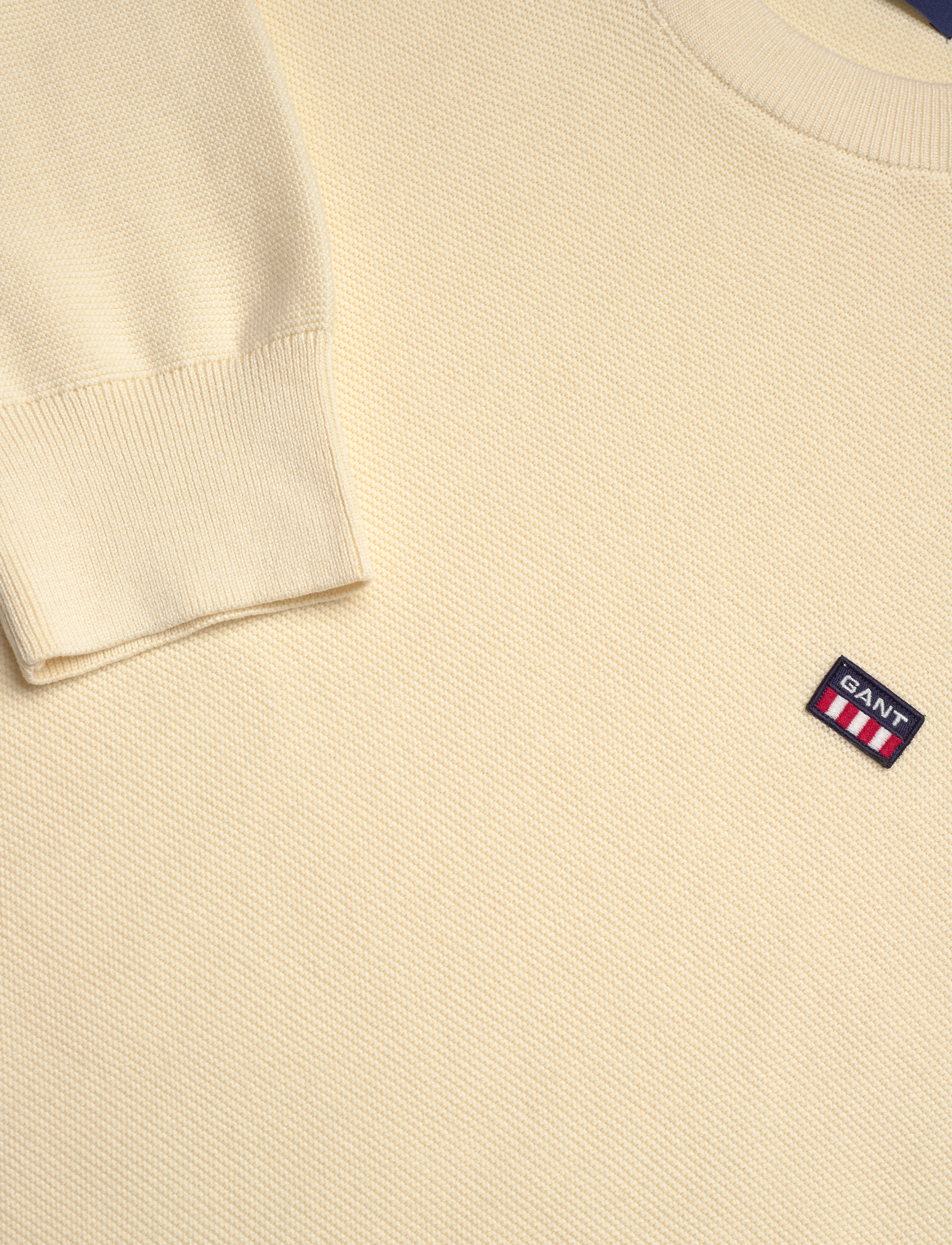 GANT - LIGHT TEXTURE C-NECK - cream - 2