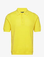 GANT - COTTON TEXTURE POLO SS - dzianinowe bluzki polo - sun yellow - 0