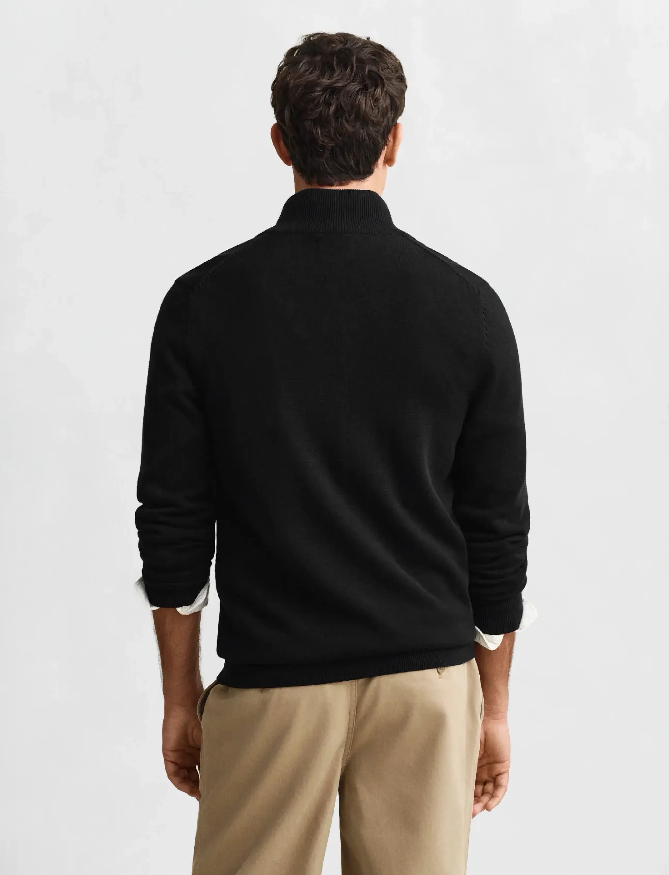 Gant - Cotton Knit Zip Cardigan - full zip jumpers - black - 3