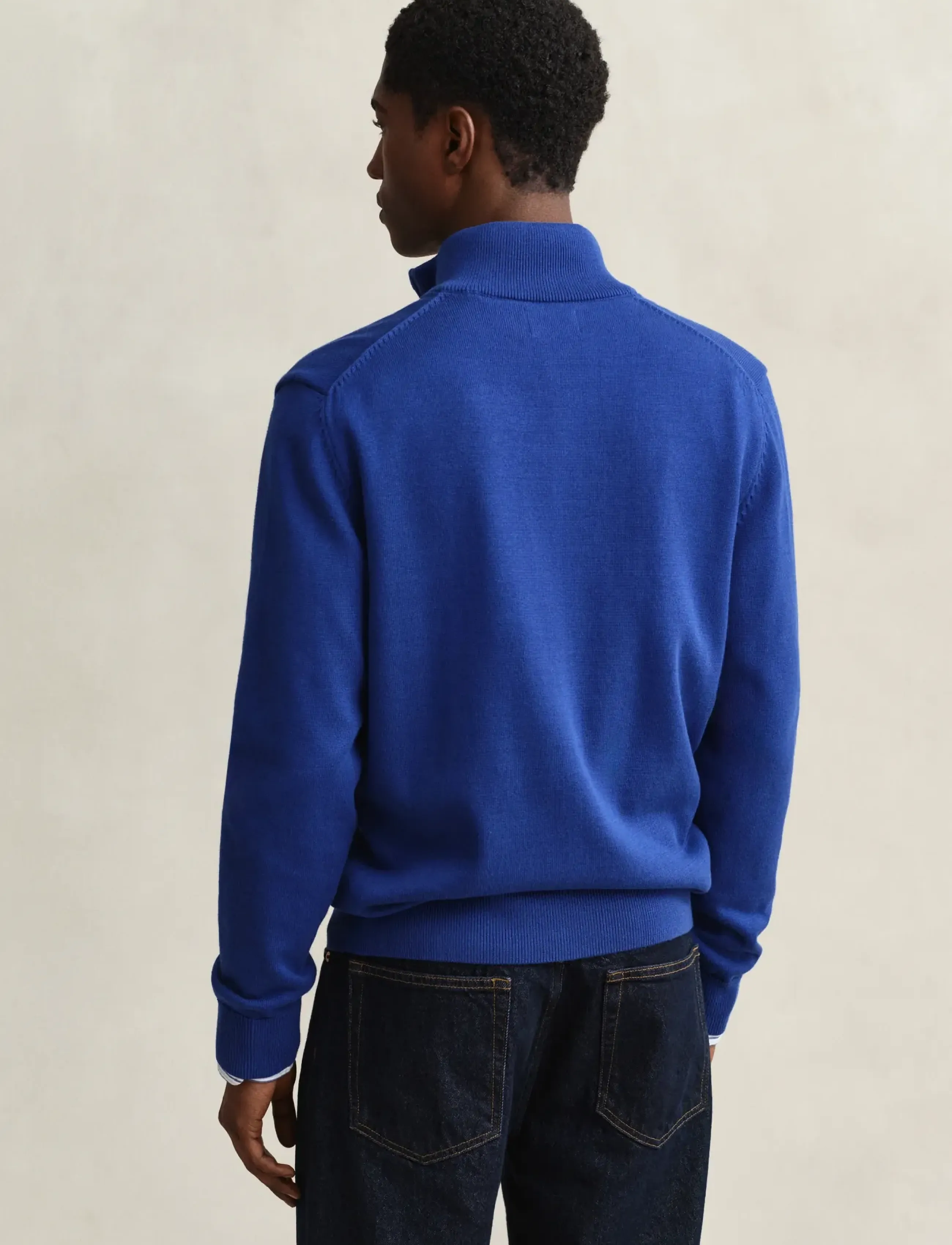Gant - Cotton Knit Zip Cardigan - cardigans - crisp blue - 2