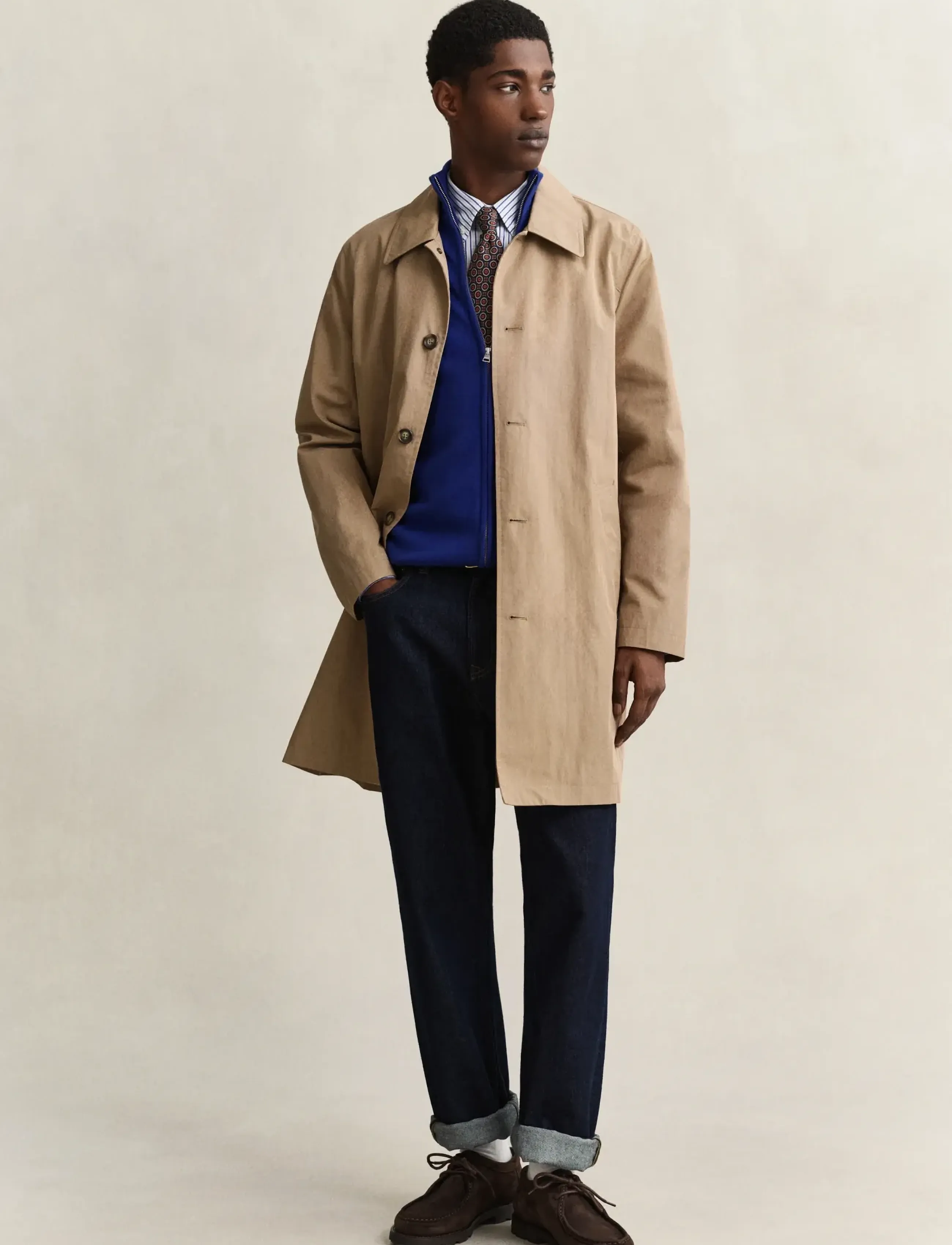 Gant - Cotton Knit Zip Cardigan - cardigans - crisp blue - 4