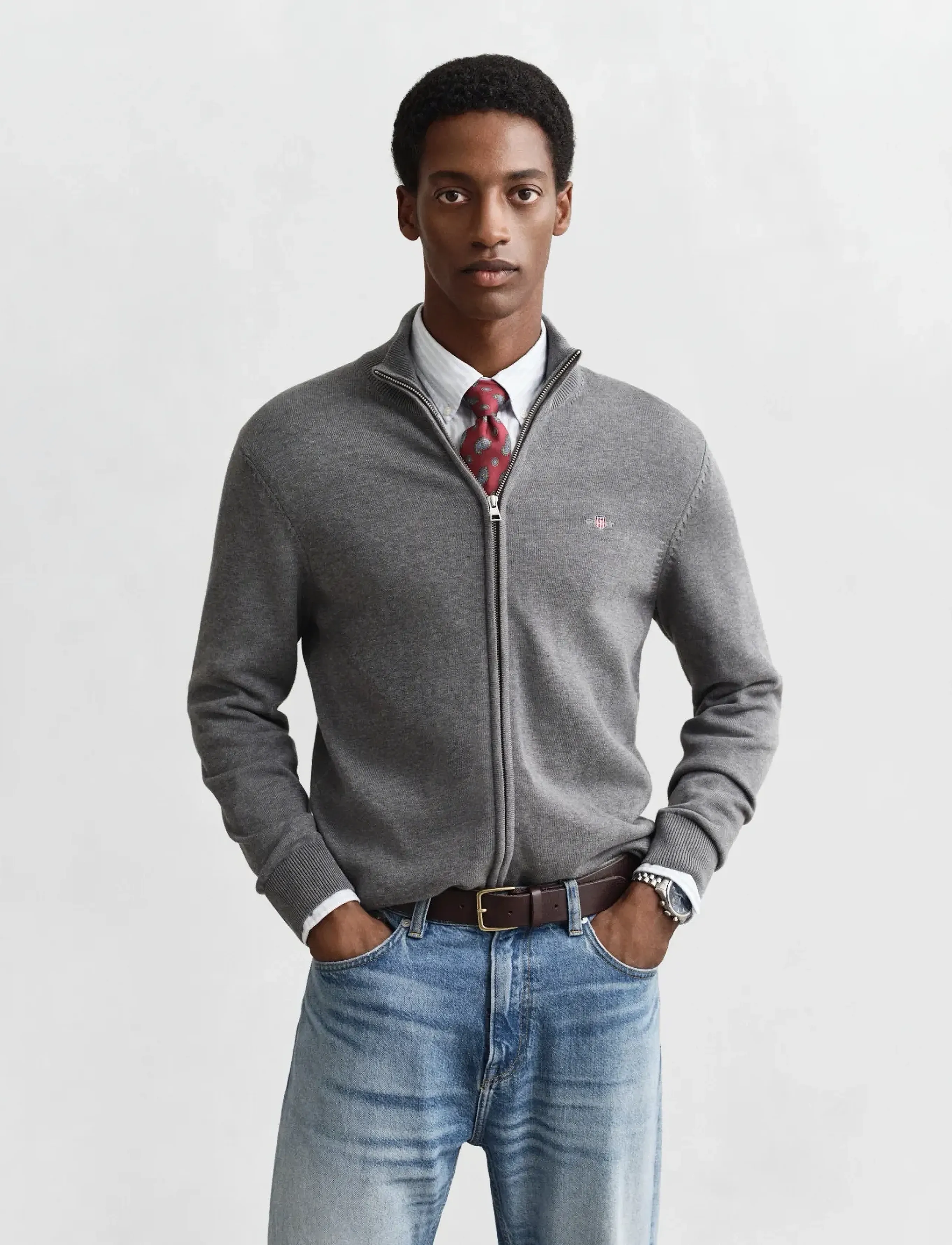 GANT Cotton Knit Zip Cardigan (GCL8030164) - Full zip jumpers