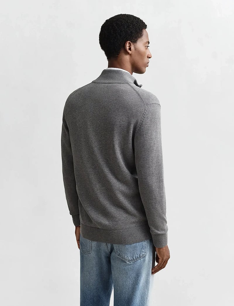 GANT - CASUAL COTTON ZIP CARDIGAN - full zip jumpers - dark grey melange - 3