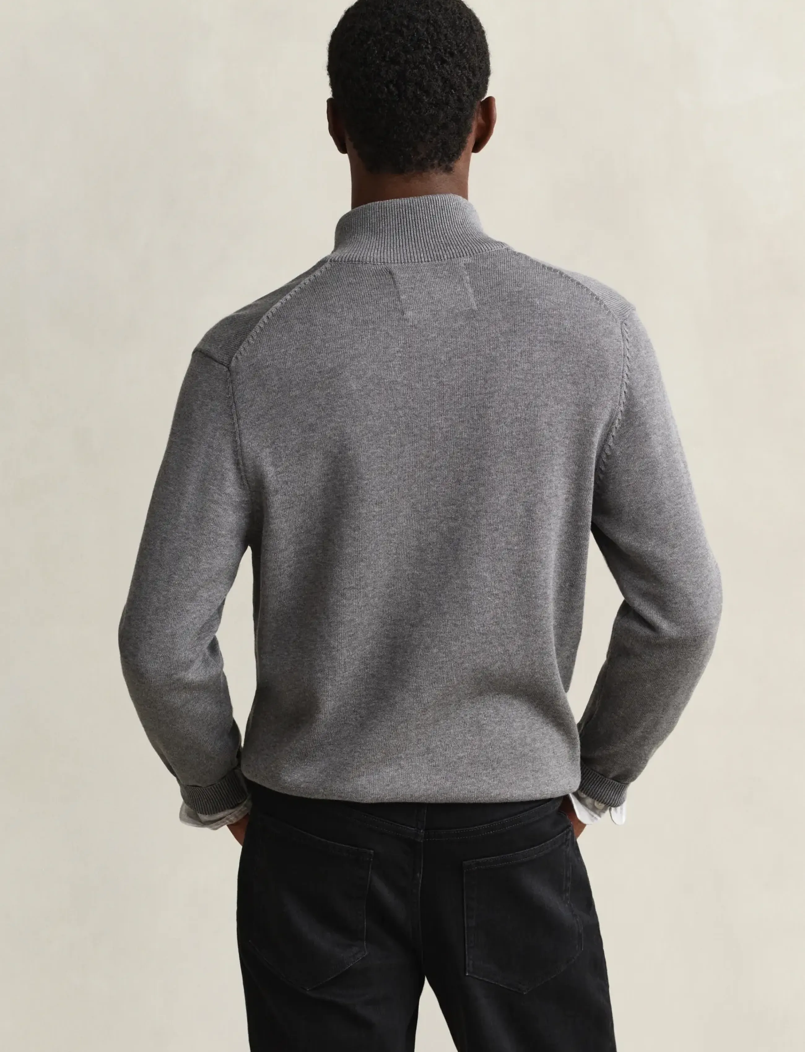 Gant - CASUAL COTTON ZIP CARDIGAN - cardigans - dark grey melange - 3