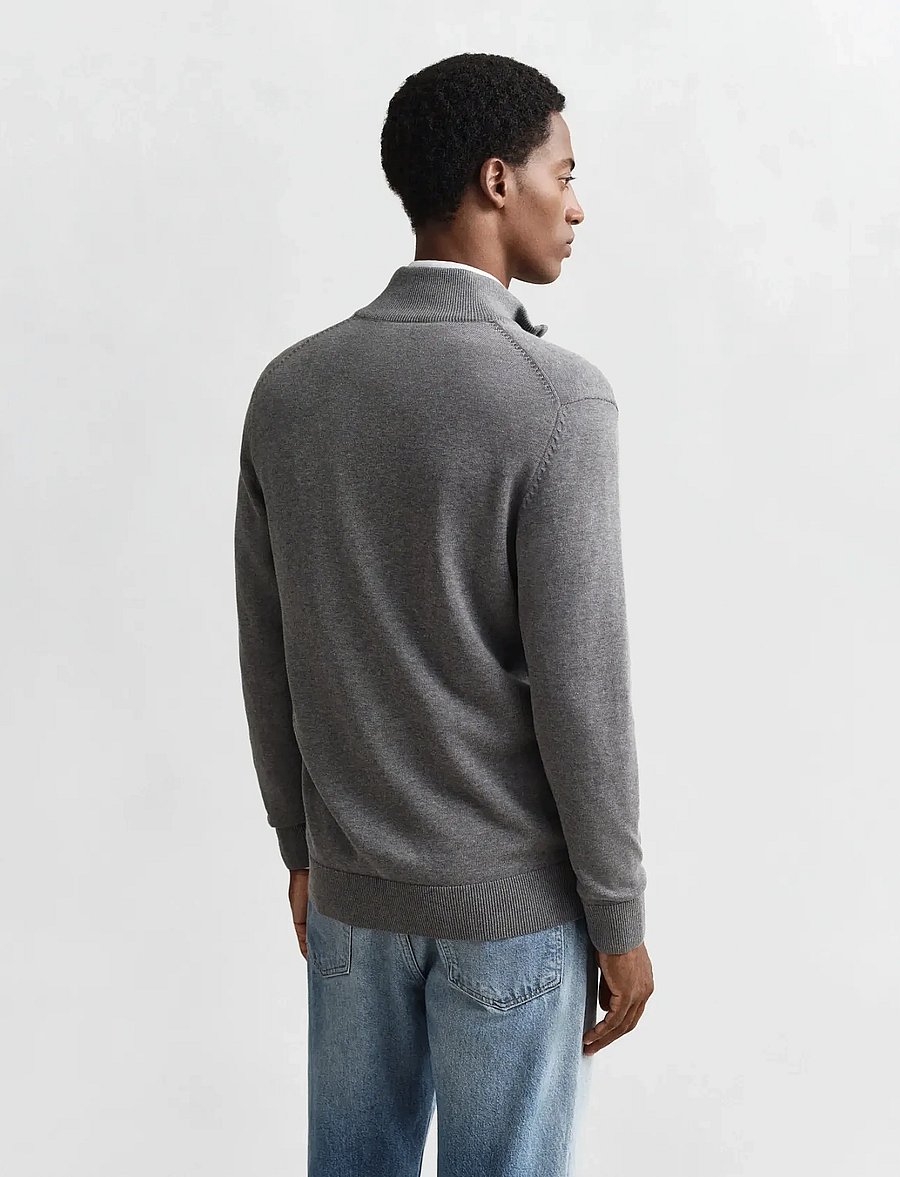 Gant - Cotton Knit Zip Cardigan - pulls zippés - dark grey melange - 3