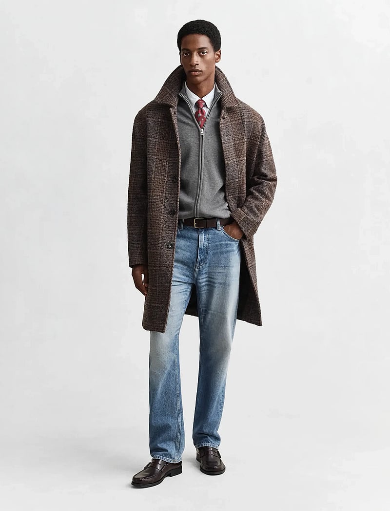 GANT - CASUAL COTTON ZIP CARDIGAN - full zip jumpers - dark grey melange - 5