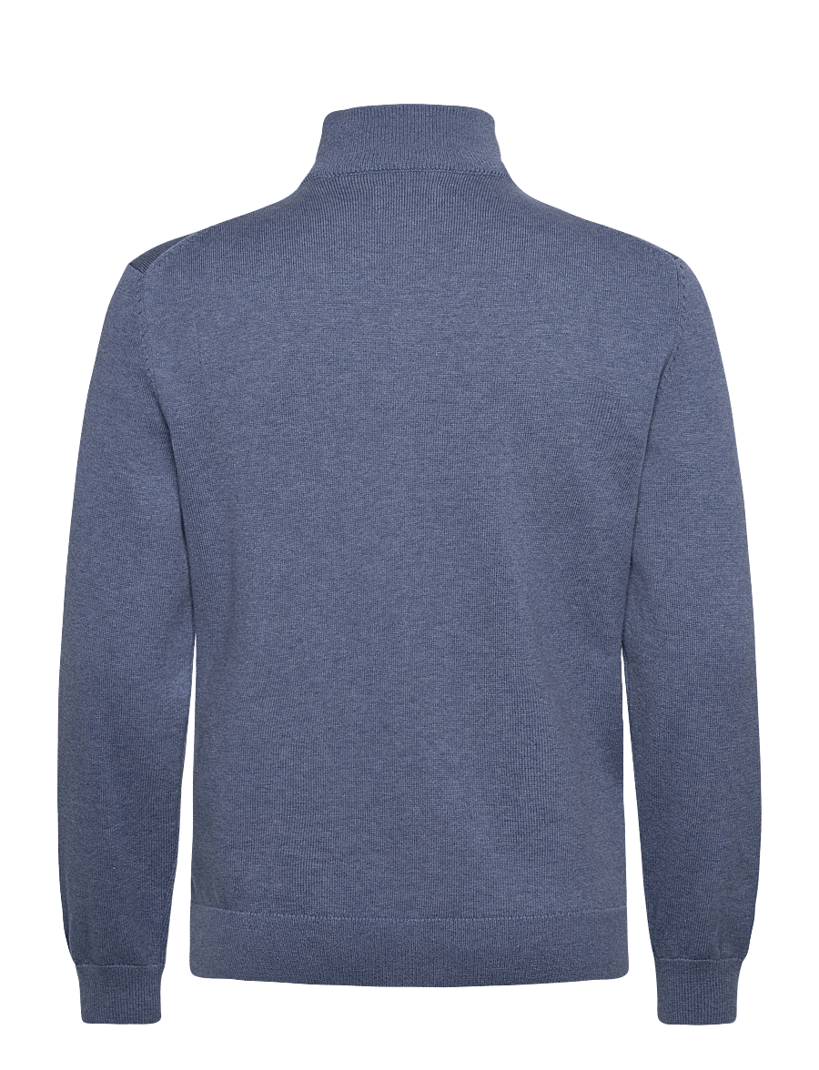 Gant - Cotton Knit Zip Cardigan - cardigans - denim blue melange - 2