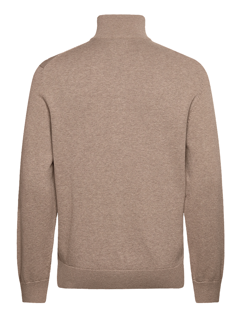 GANT - CASUAL COTTON ZIP CARDIGAN - full zip tröjor - dk. sand melange - 1