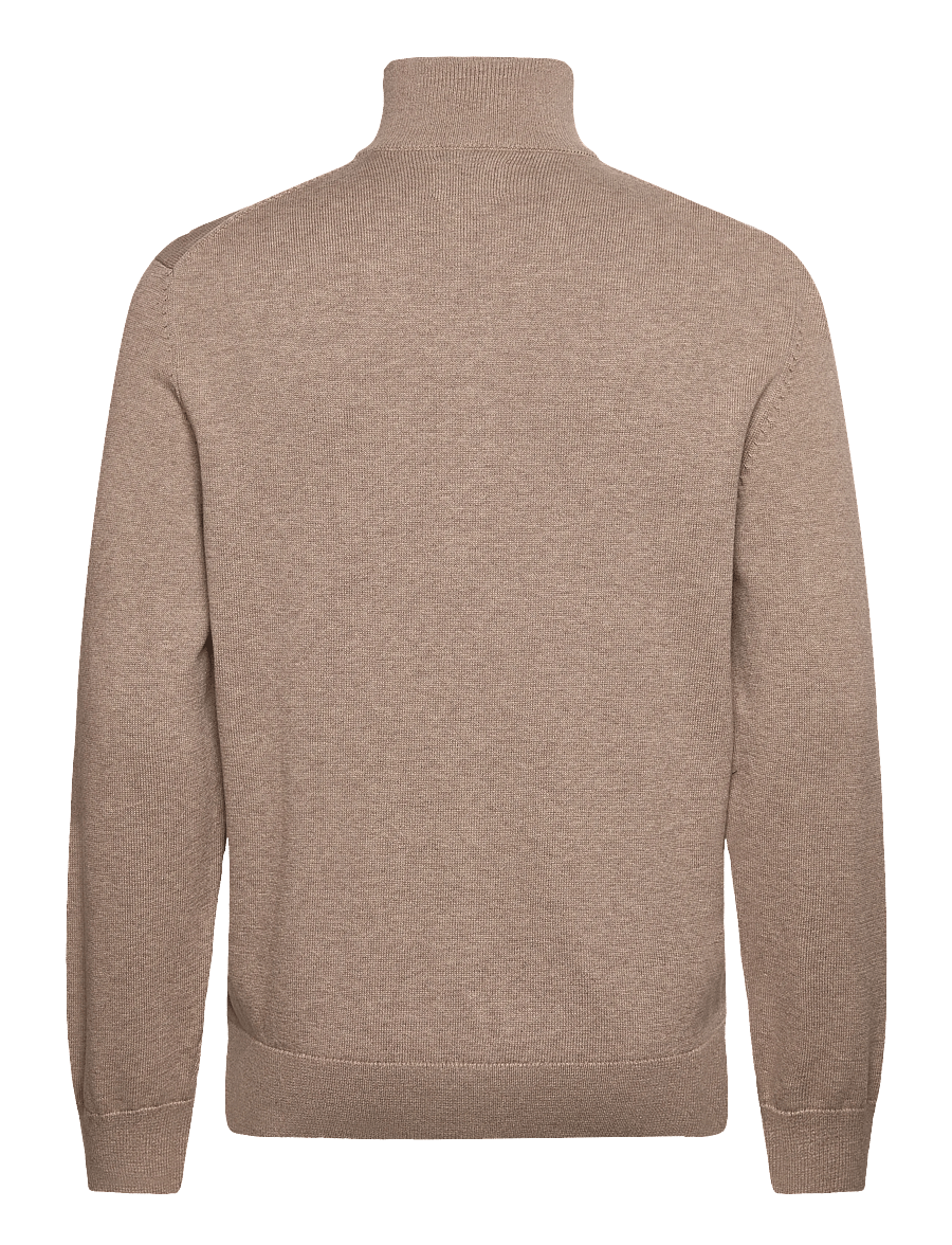 Gant - Cotton Knit Zip Cardigan - kardiganid - dk. sand melange - 1