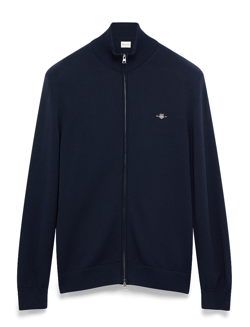 GANT - CASUAL COTTON ZIP CARDIGAN - full zip jumpers - evening blue - 2