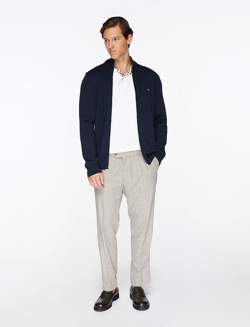 GANT - CASUAL COTTON ZIP CARDIGAN - full zip jumpers - evening blue - 3