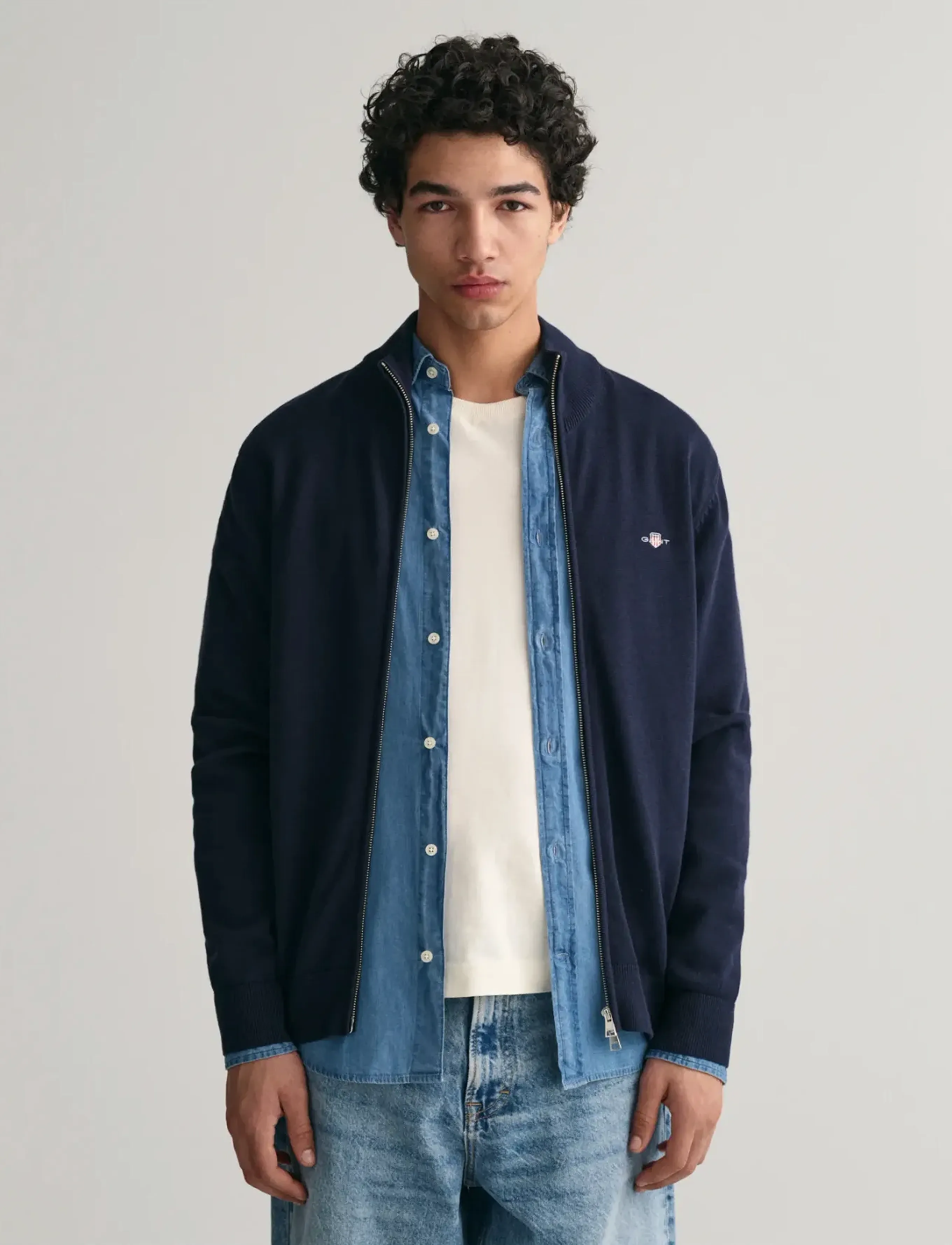Gant Cotton Knit Zip Cardigan herr – bild 5