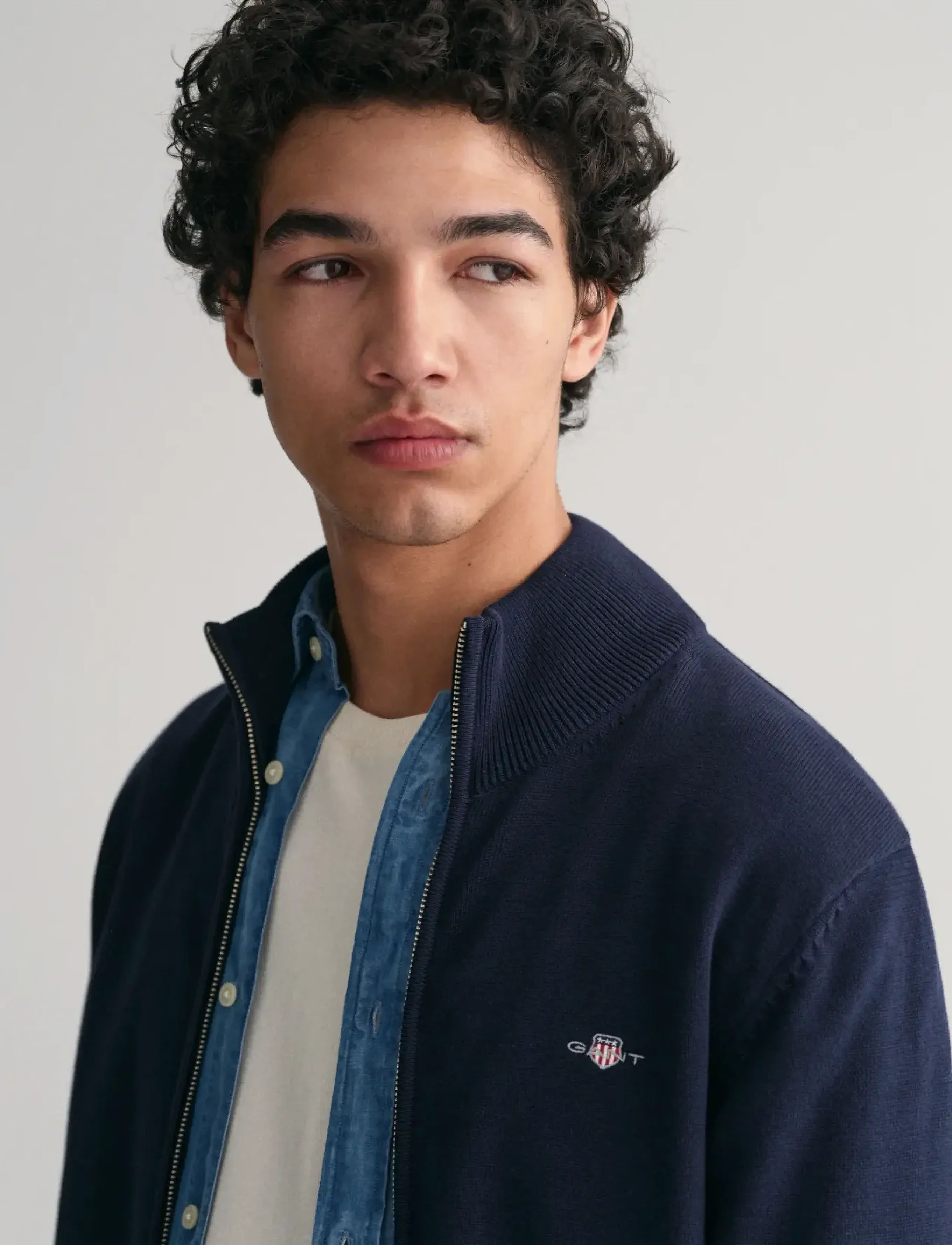 Gant Cotton Knit Zip Cardigan herr – bild 7