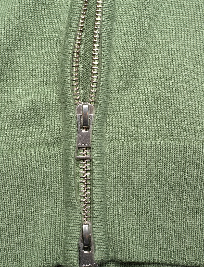 GANT - CASUAL COTTON ZIP CARDIGAN - pullover mit durchgehendem reißverschluss - kalamata green - 3