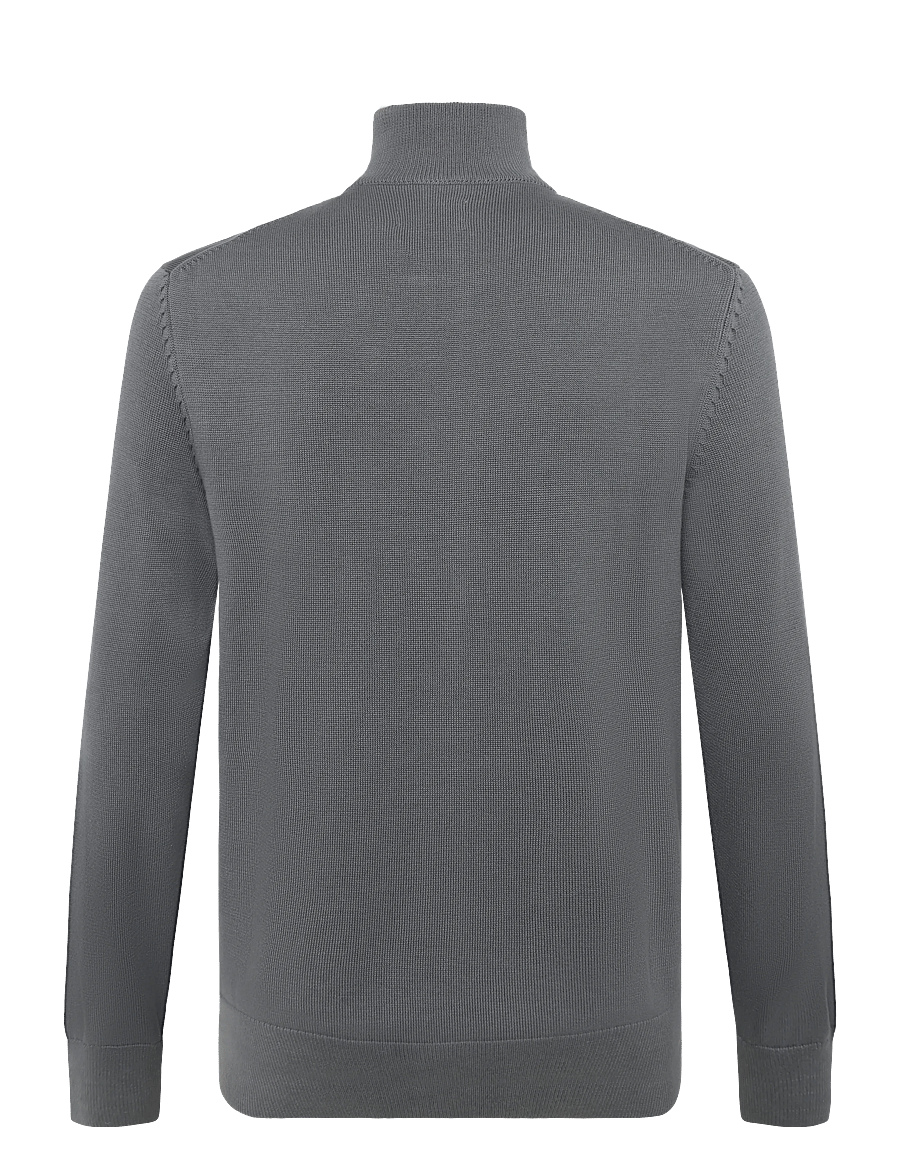 Gant - Cotton Knit Zip Cardigan - strickjacken - mid grey - 1