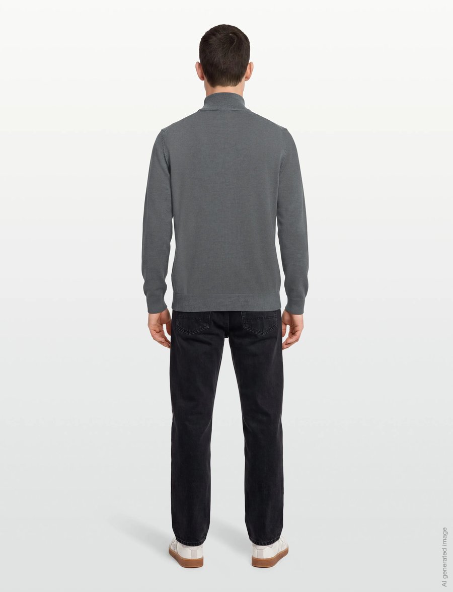 Gant - Cotton Knit Zip Cardigan - koftor - mid grey - 4