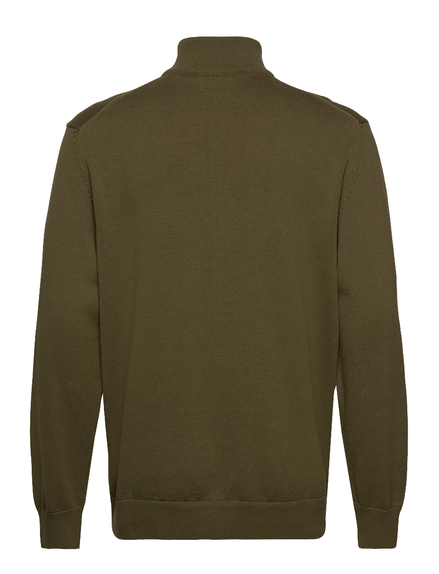 Gant - Cotton Knit Zip Cardigan - cardigans - moss green - 2