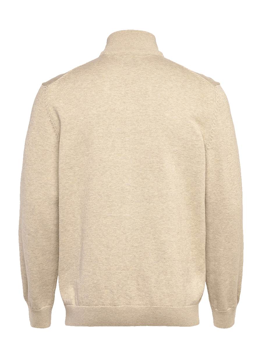 Gant - Cotton Knit Zip Cardigan - cardigans - oat melange - 2