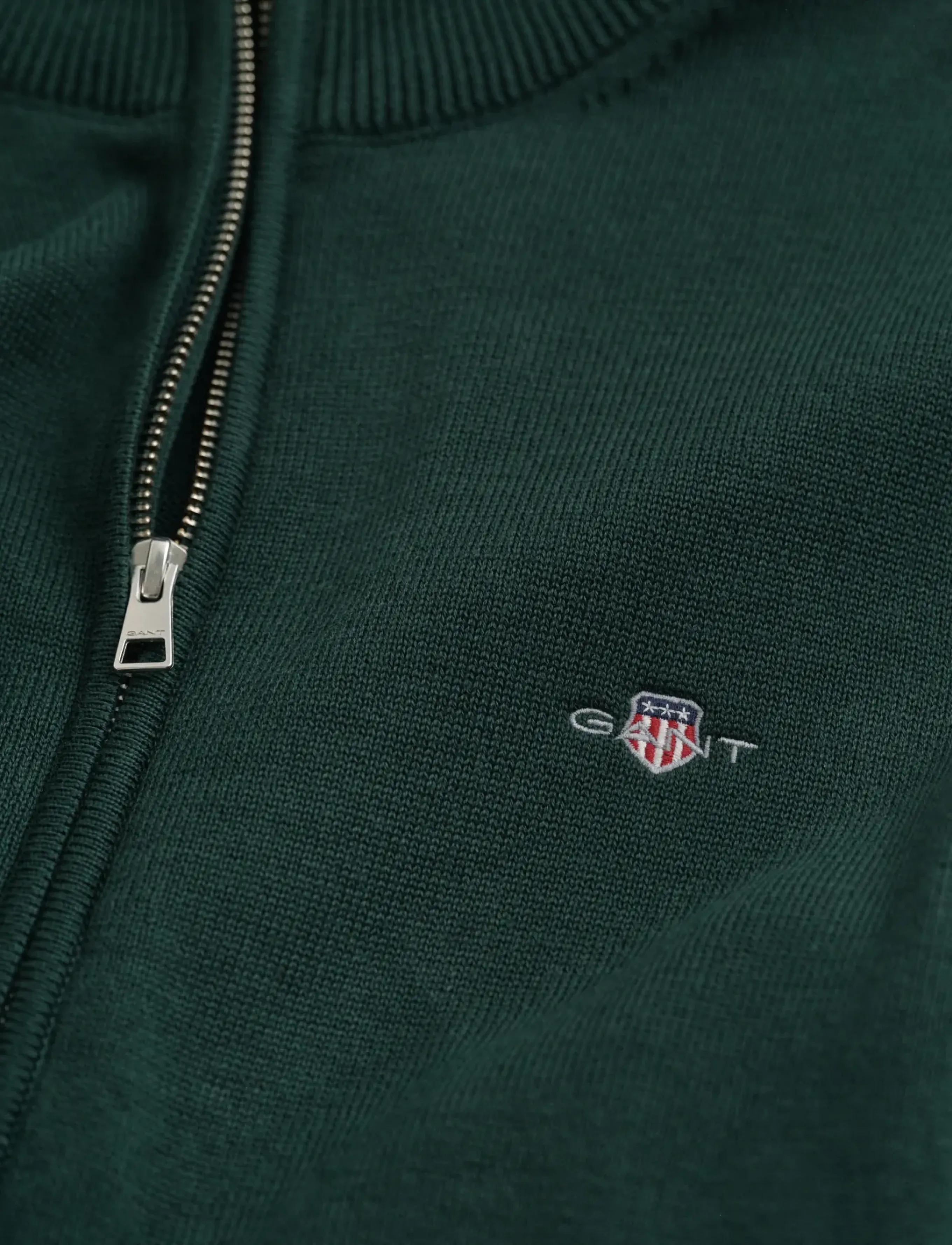 Gant - Cotton Knit Zip Cardigan - pullover mit durchgehendem reißverschluss - tartan green - 1