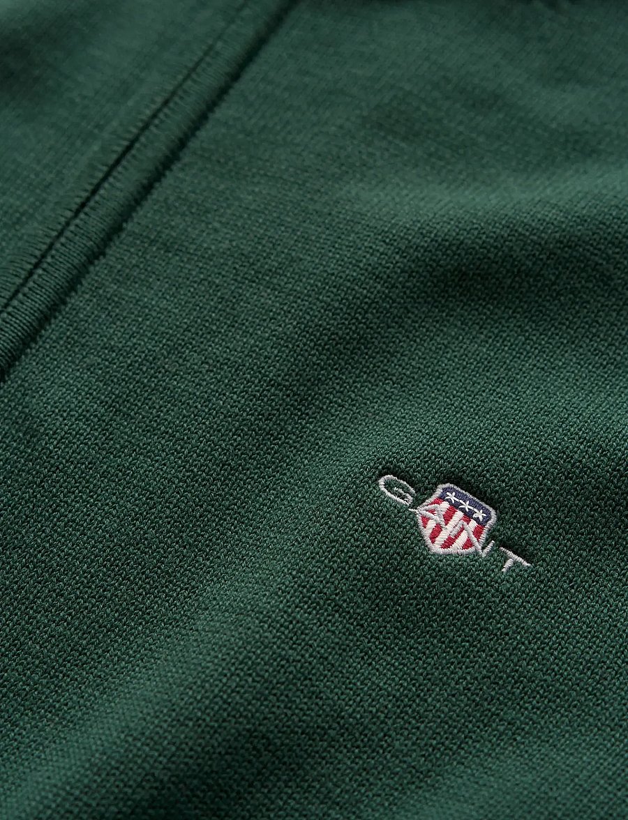 Gant - Cotton Knit Zip Cardigan - pullover mit durchgehendem reißverschluss - tartan green - 2