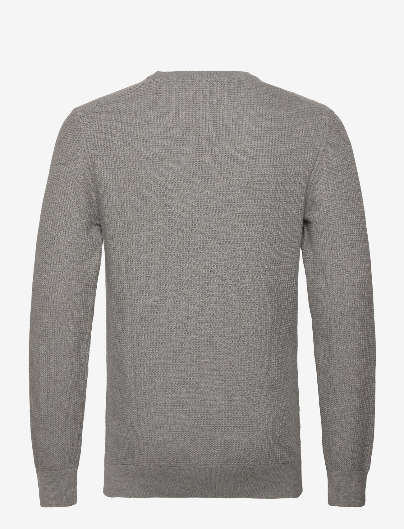 GANT - MICRO COTTON TEXTURE C-NECK - grey melange - 1