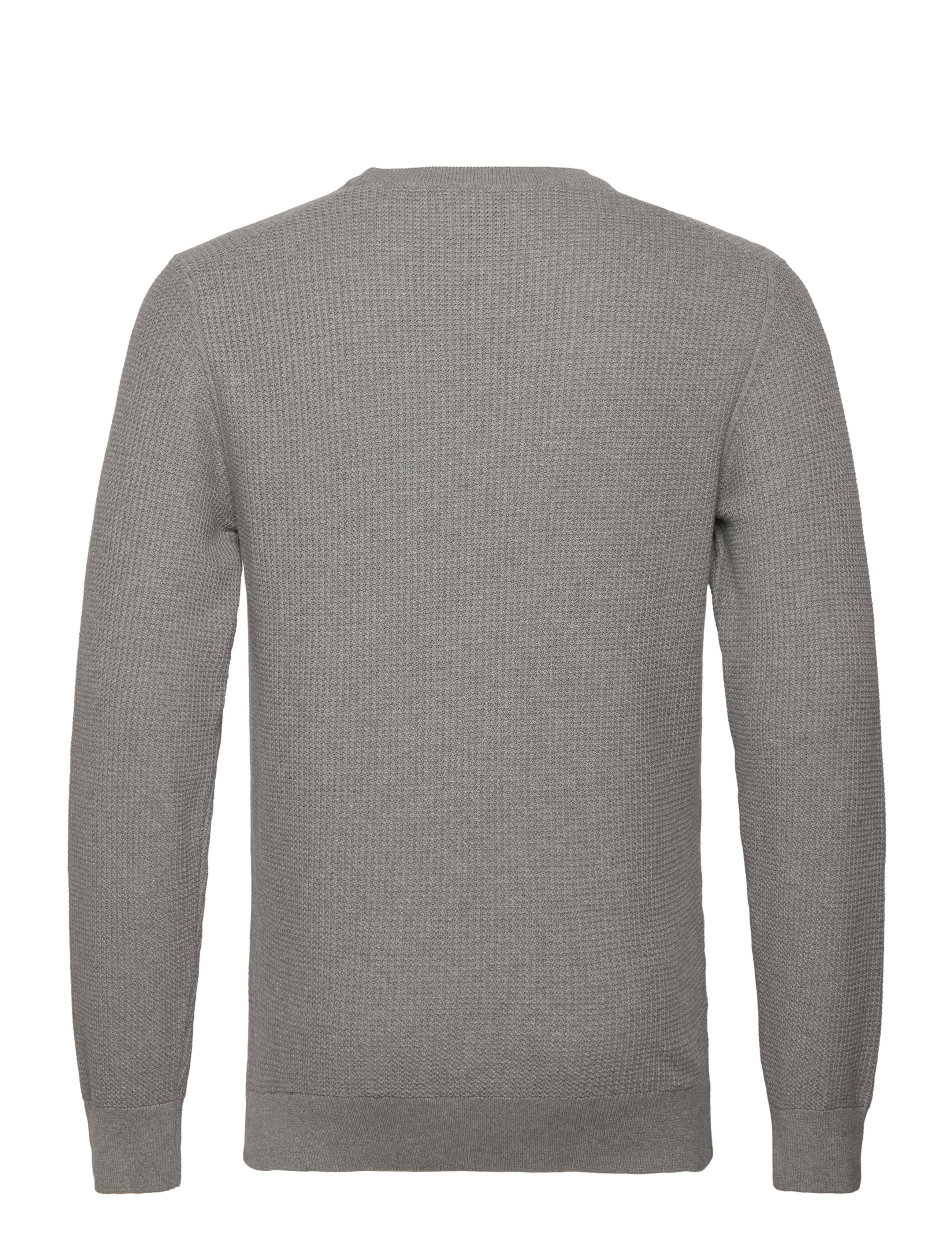 GANT - MICRO COTTON TEXTURE C-NECK - grey melange - 1