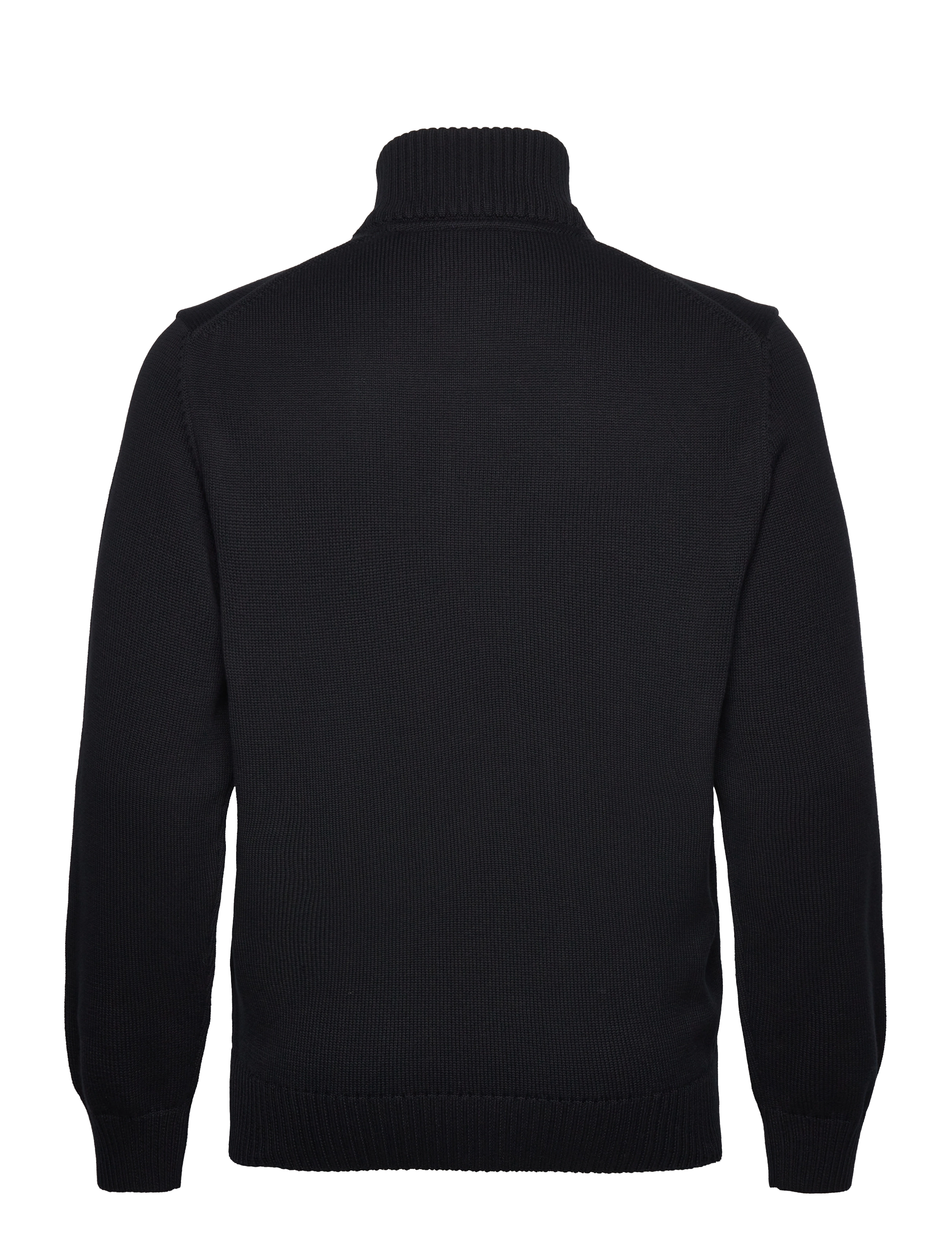 Gant - Cotton Knit Half-Zip Sweater - half zip jumpers - black - 2
